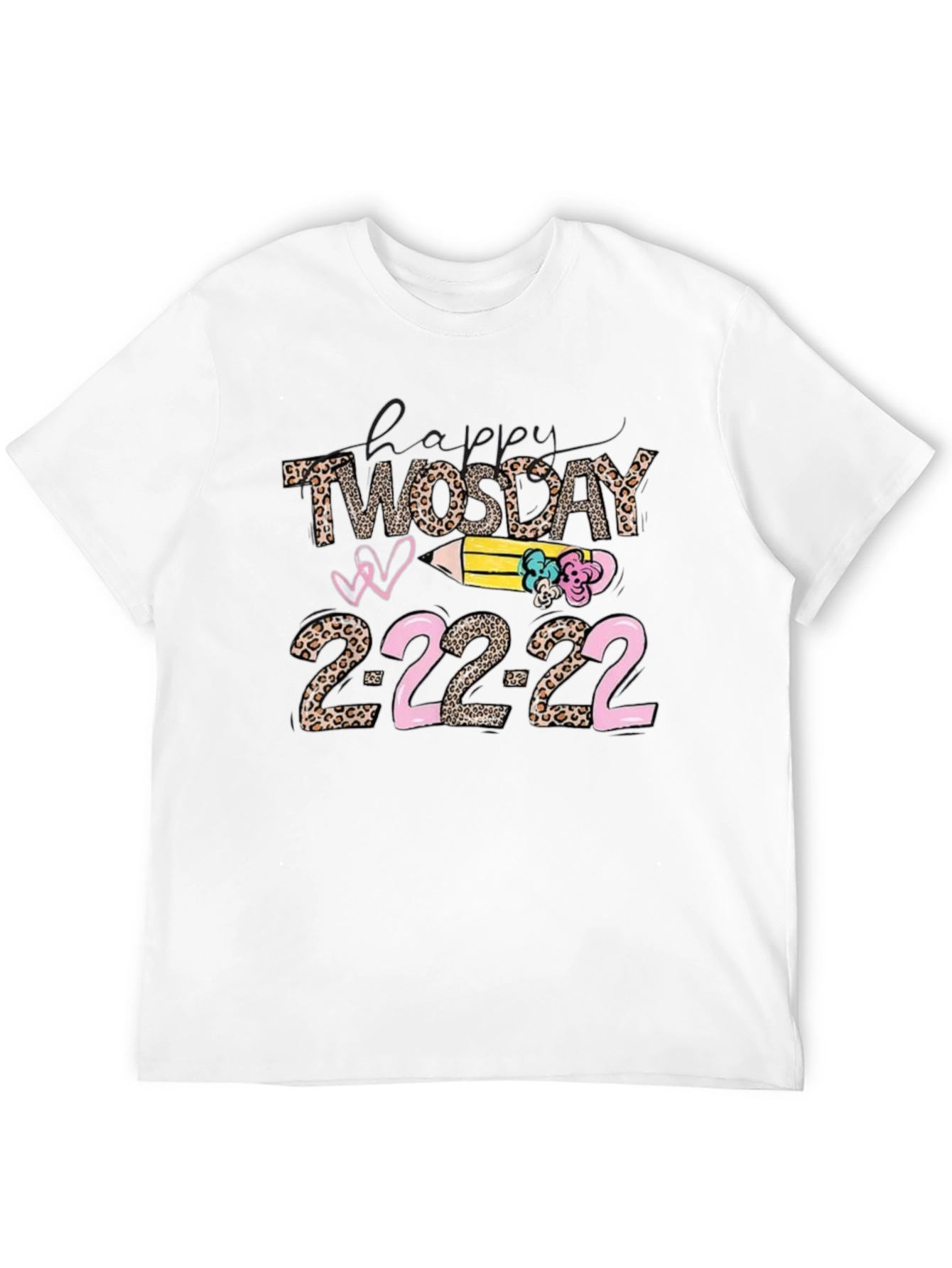 Happy Twosday 2-22-22 Leopard Print T-Shirt