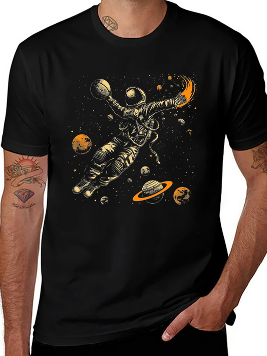 Astronaut Dunking Black T-Shirt