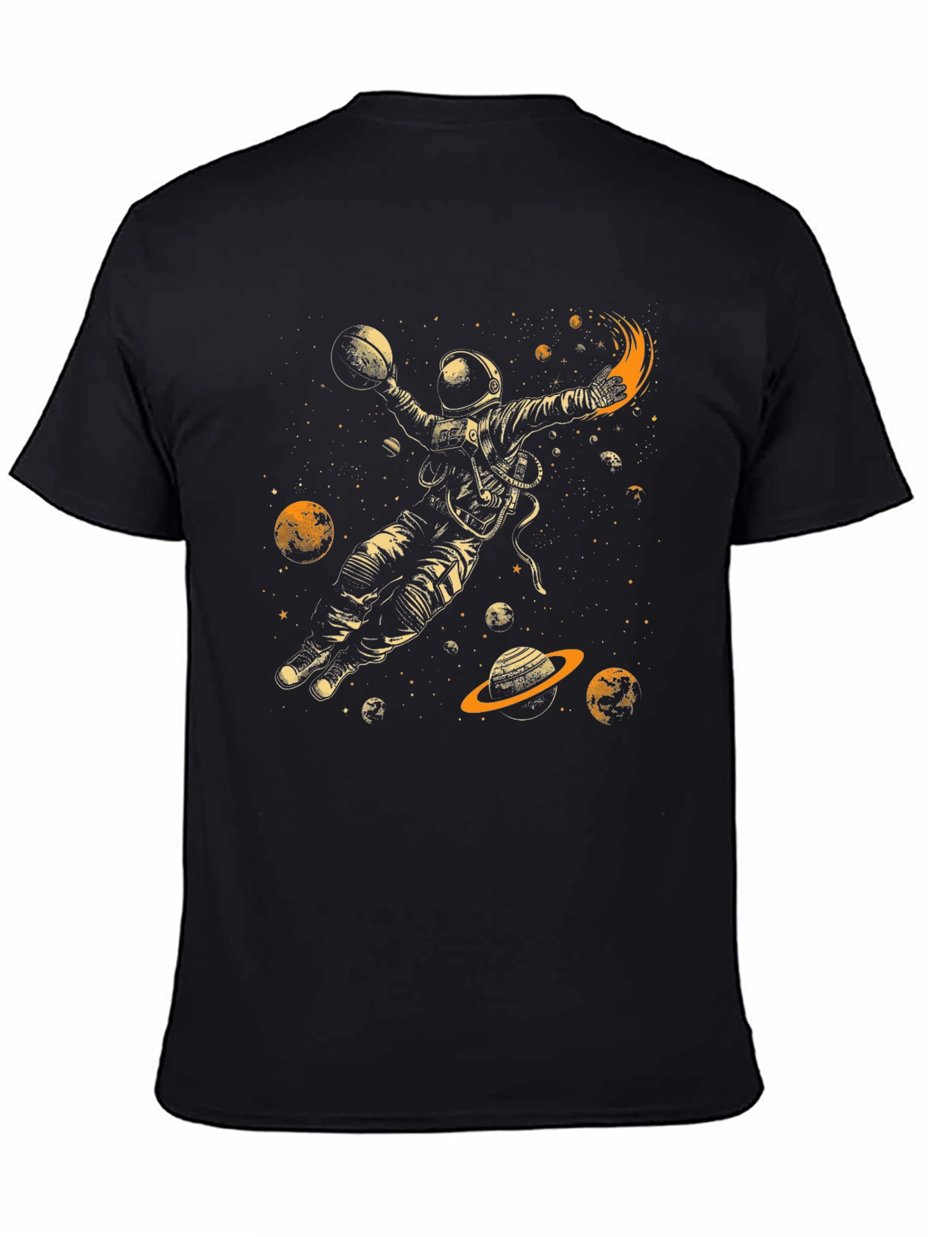 Astronaut Dunking Black T-Shirt