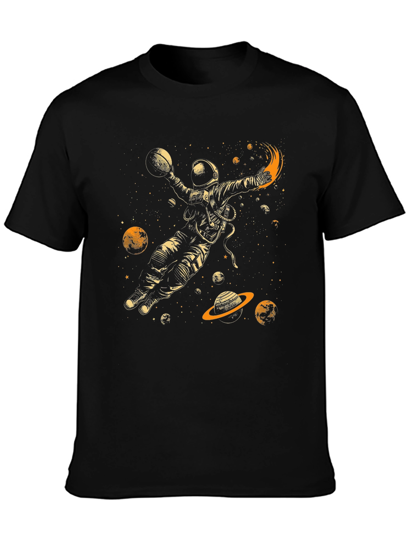 Astronaut Dunking Black T-Shirt