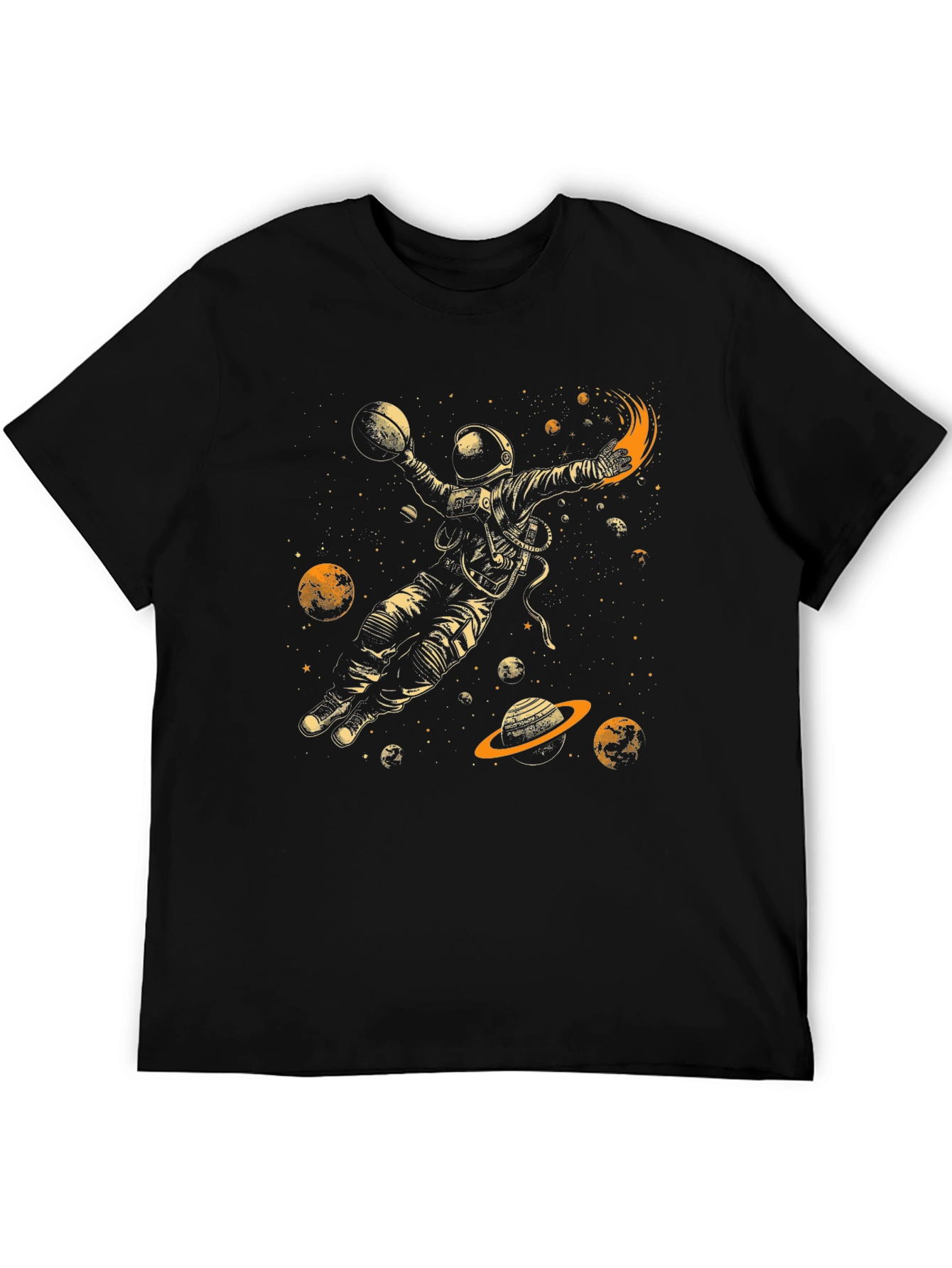 Astronaut Dunking Black T-Shirt