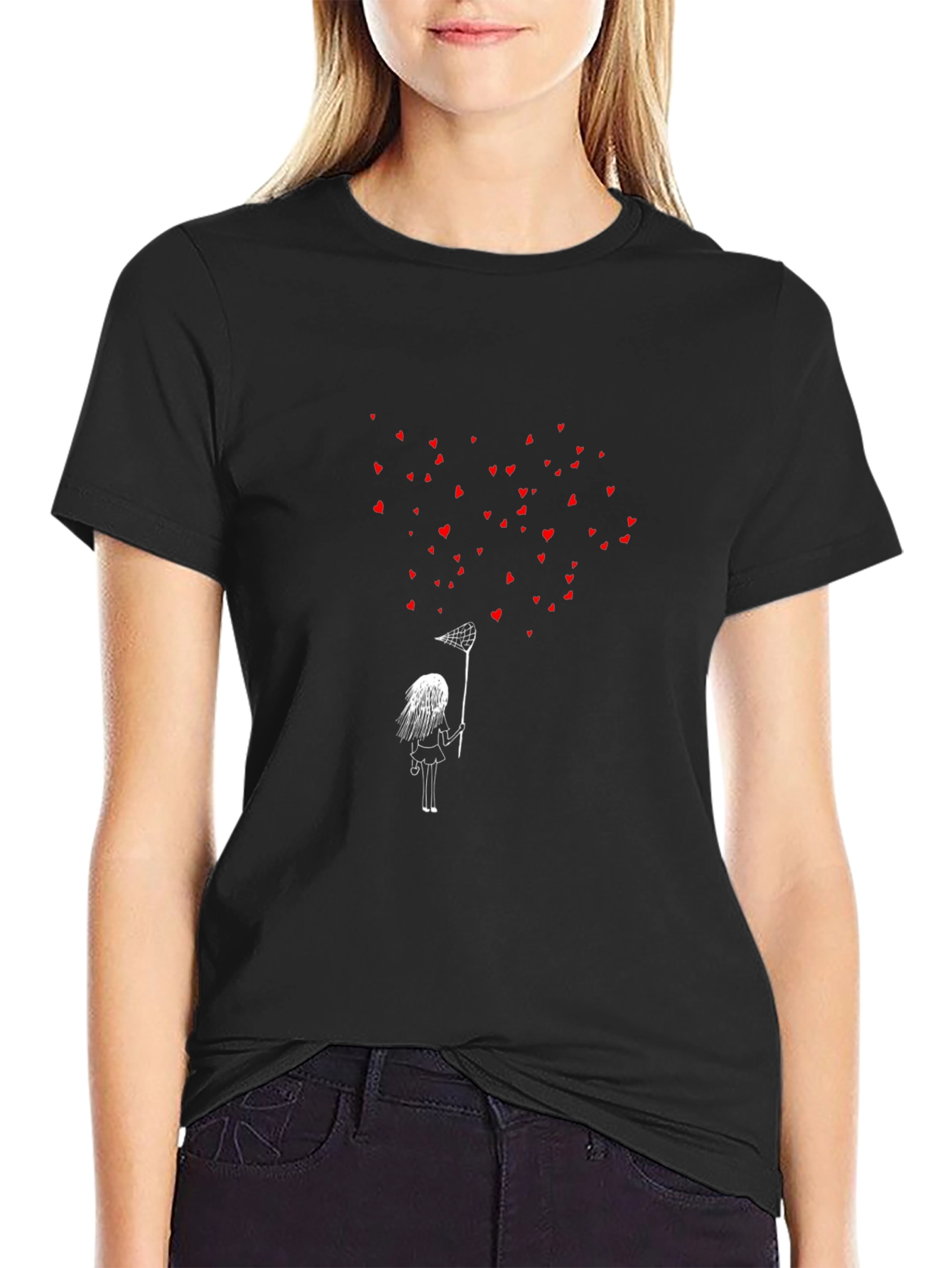 Heart Catcher Graphic Tee - Black Unisex T-Shirt