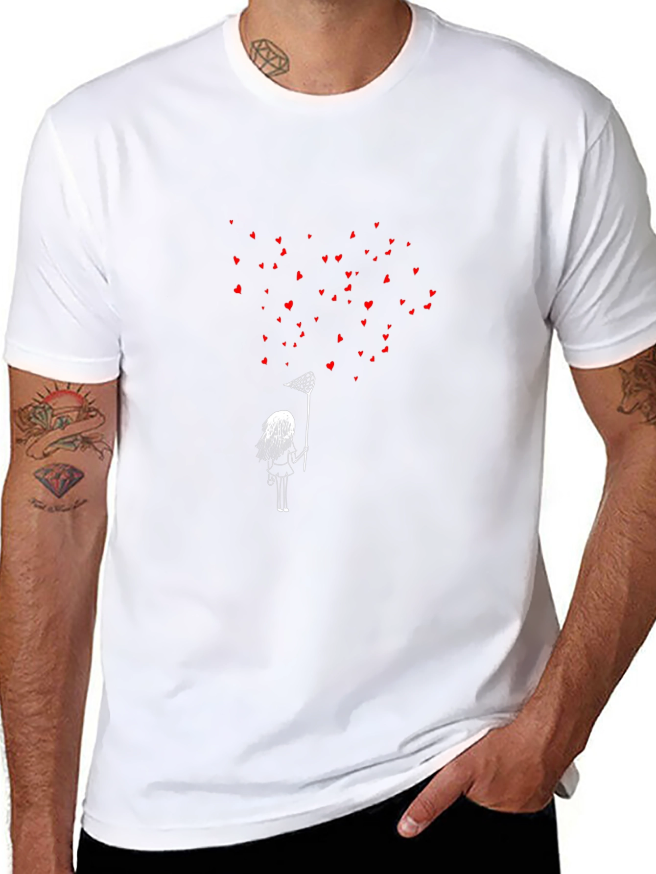 Heart Catcher Graphic Tee - Black Unisex T-Shirt