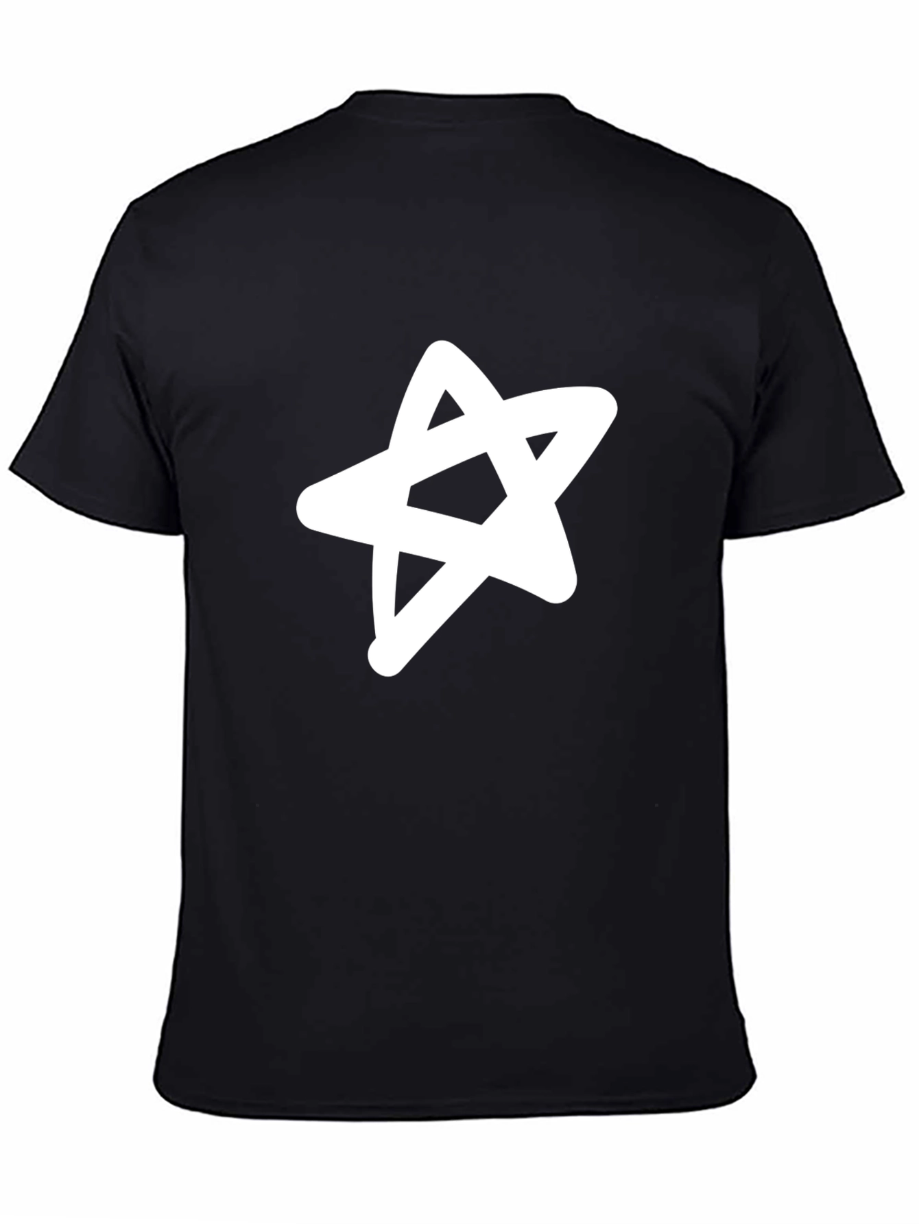 Graphic Star Tee - Casual Black T-Shirt
