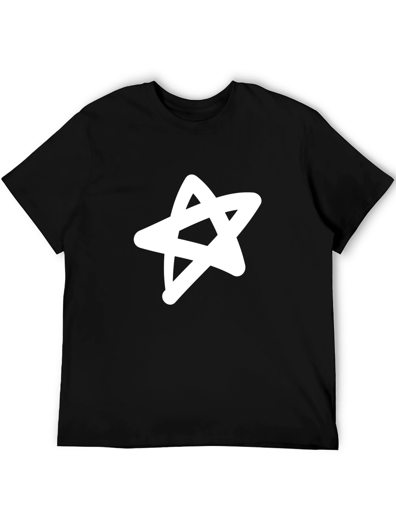 Graphic Star Tee - Casual Black T-Shirt