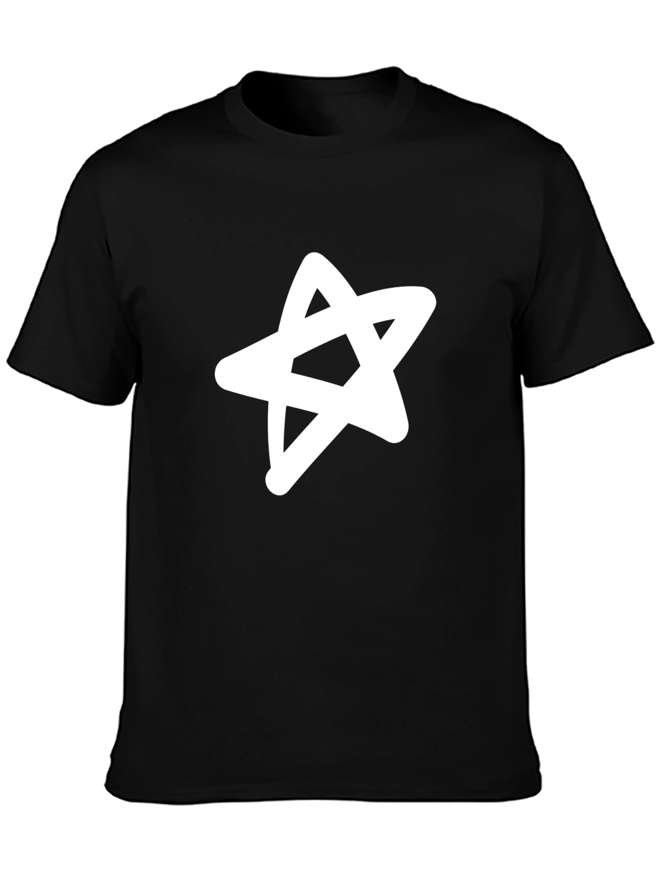 Graphic Star Tee - Casual Black T-Shirt