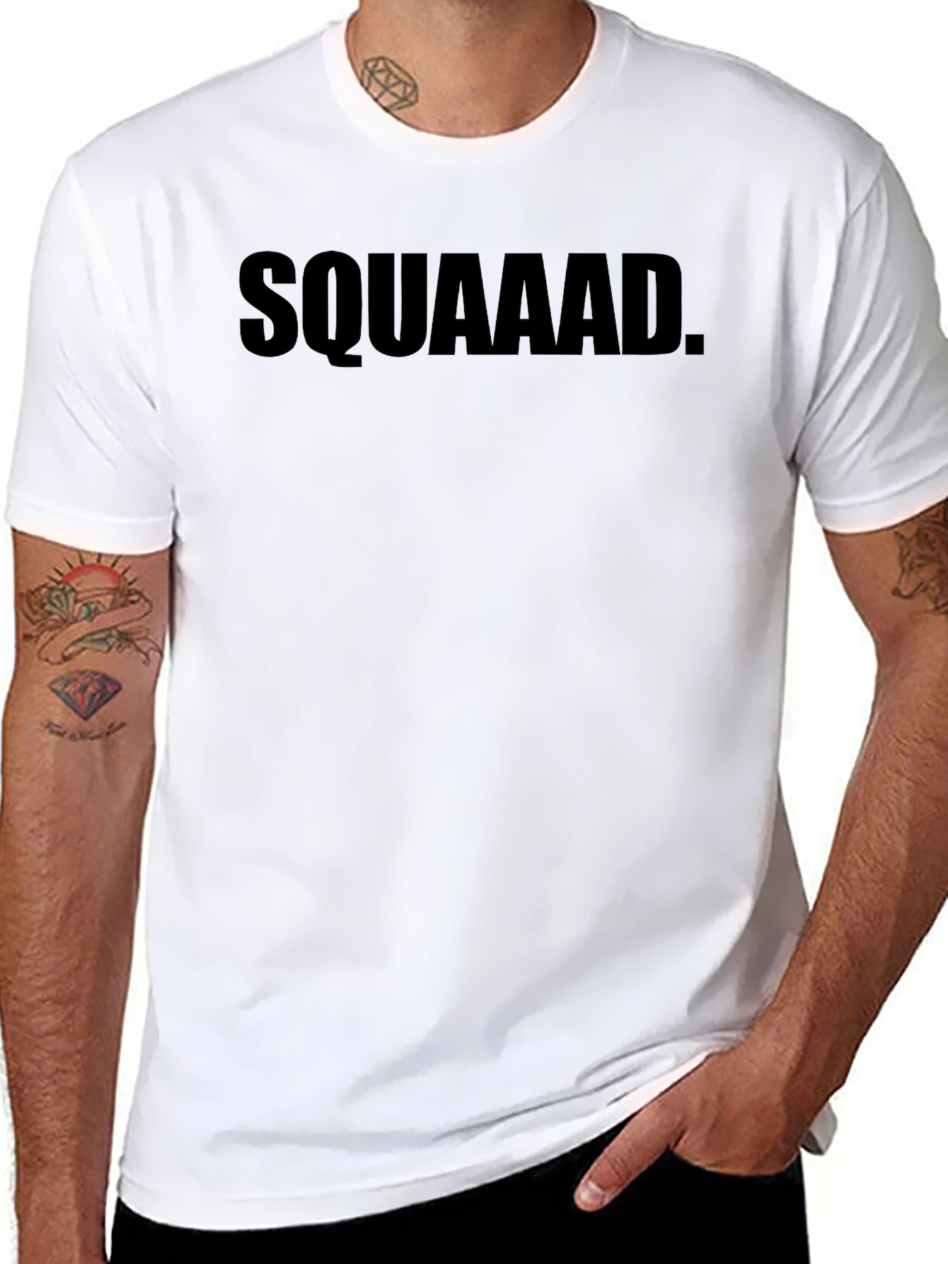SQUAAAD. Graphic Tee - Casual Crew Neck
