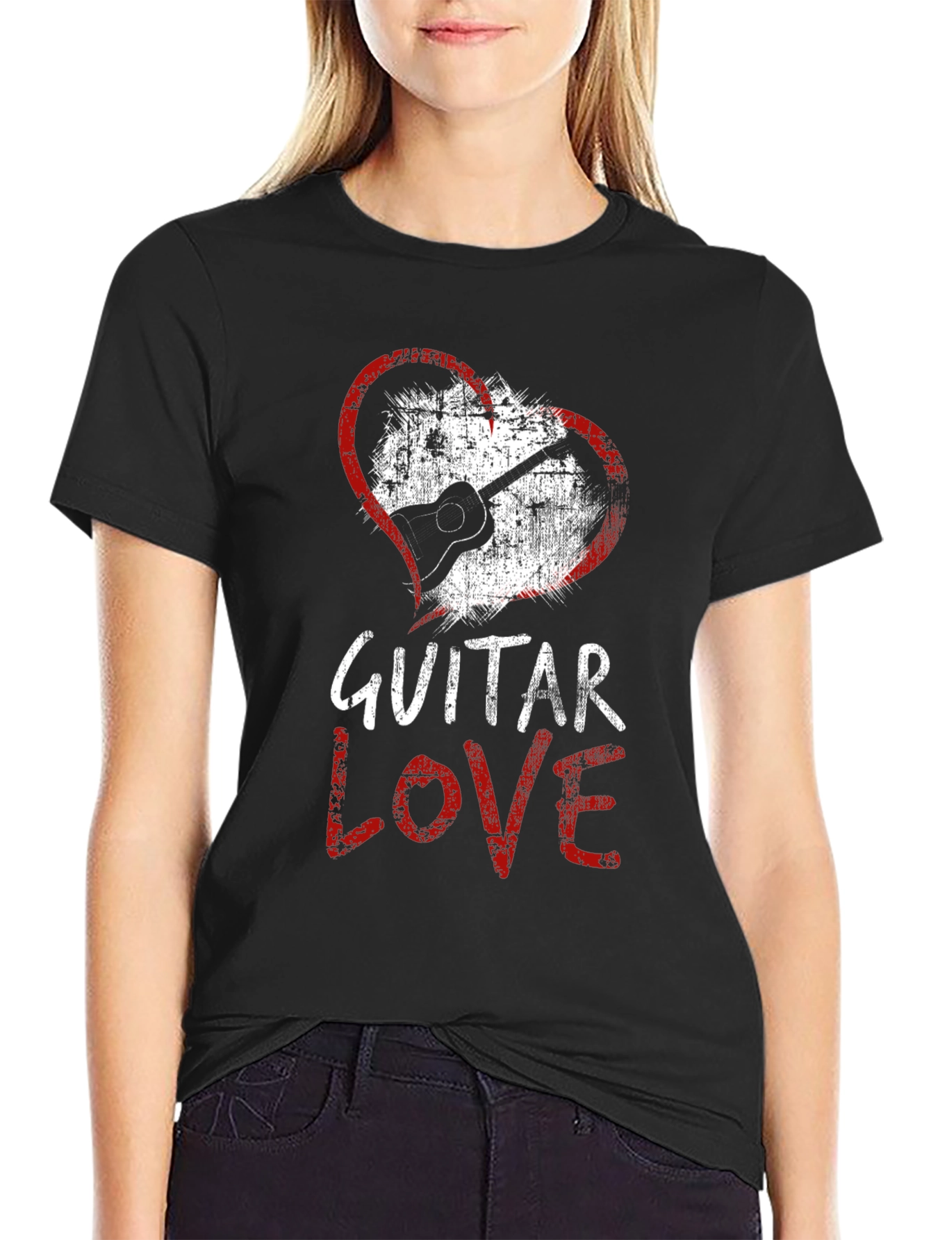 Guitar Love Black T-Shirt - Music Lover Tee
