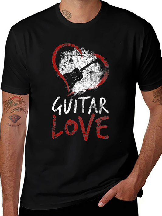 Guitar Love Black T-Shirt - Music Lover Tee