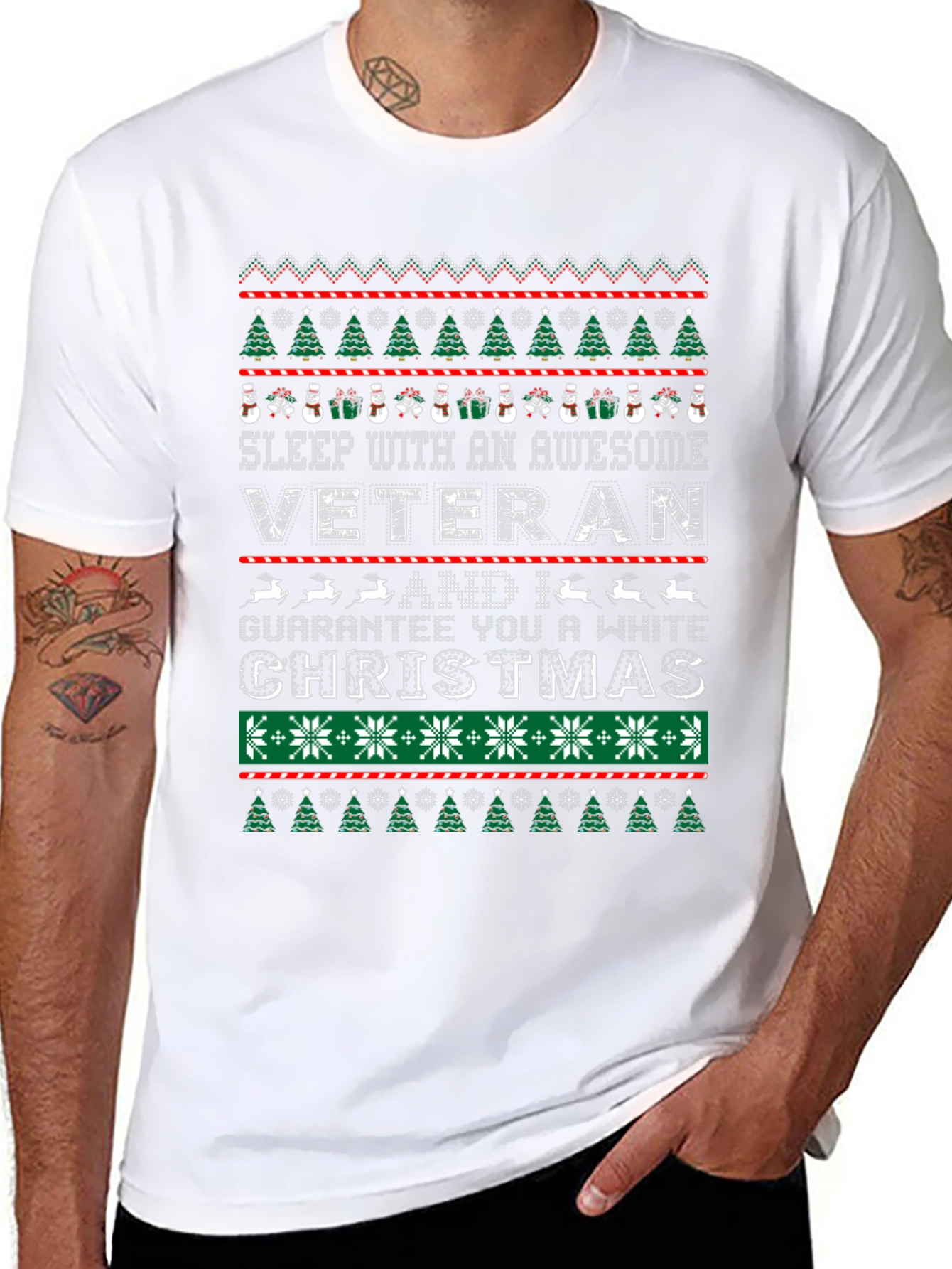 Awesome Veteran Christmas Ugly T-Shirt
