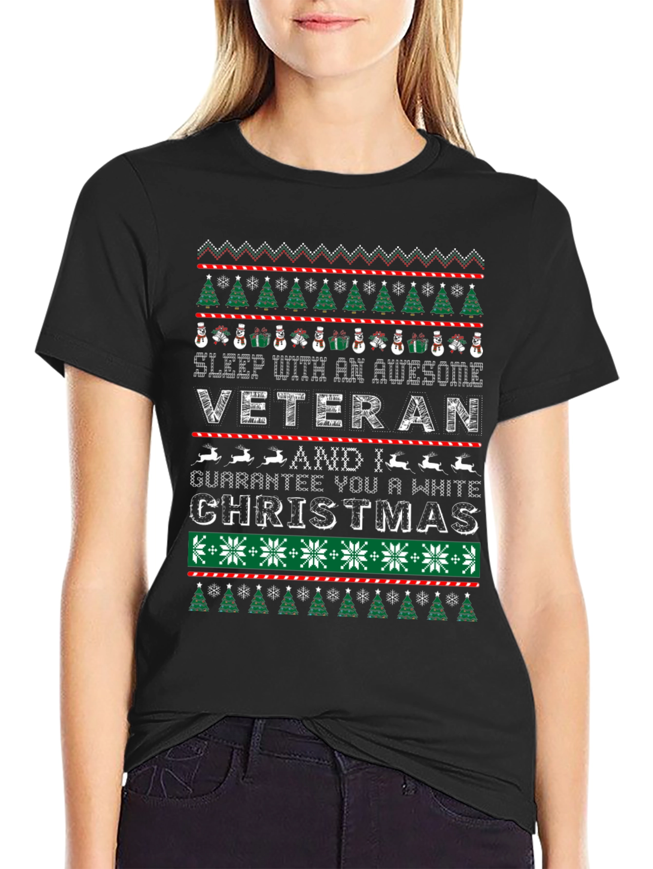 Awesome Veteran Christmas Ugly T-Shirt