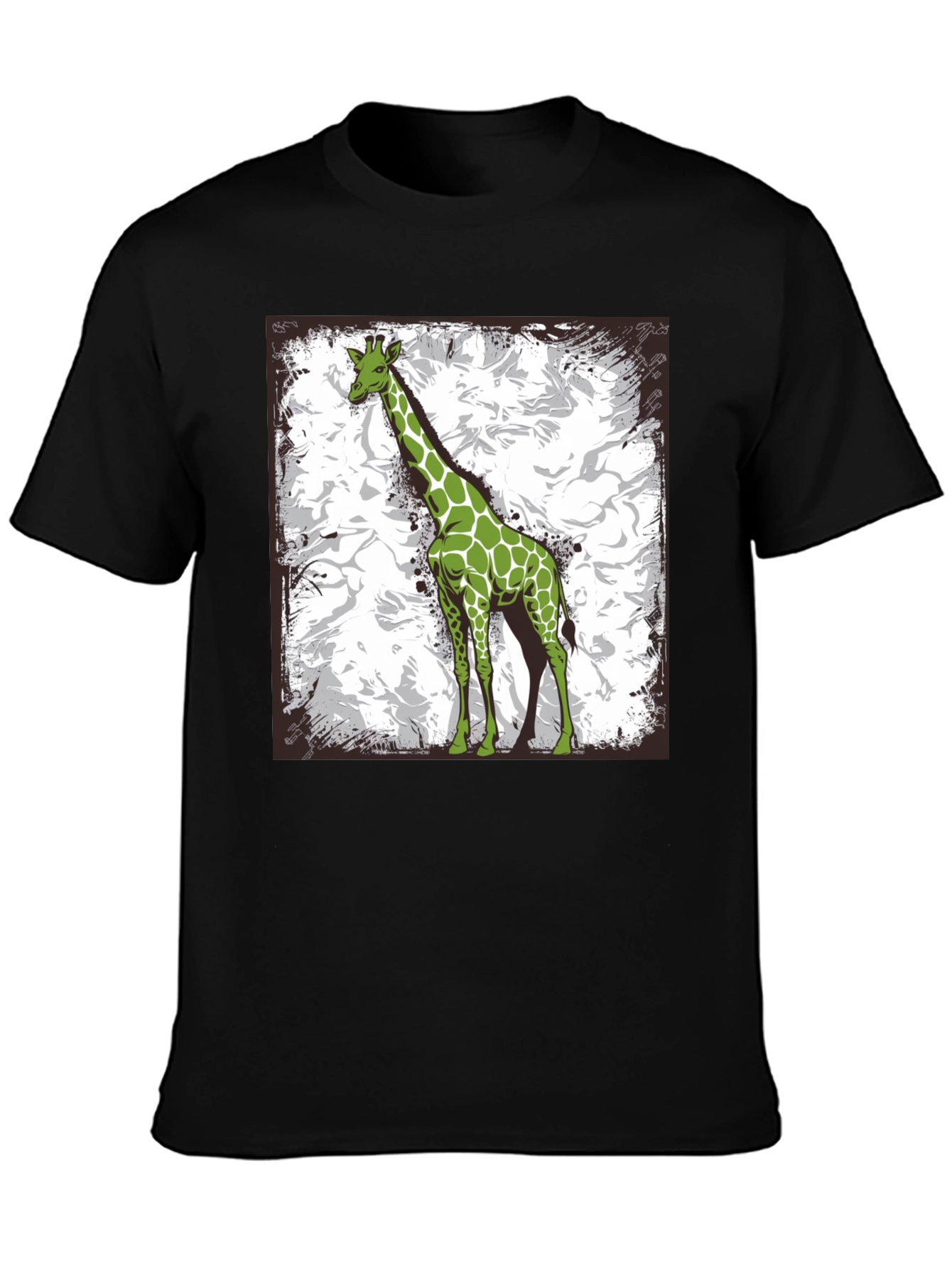 Green Giraffe Graphic Tee - Stylish Animal Print Shirt