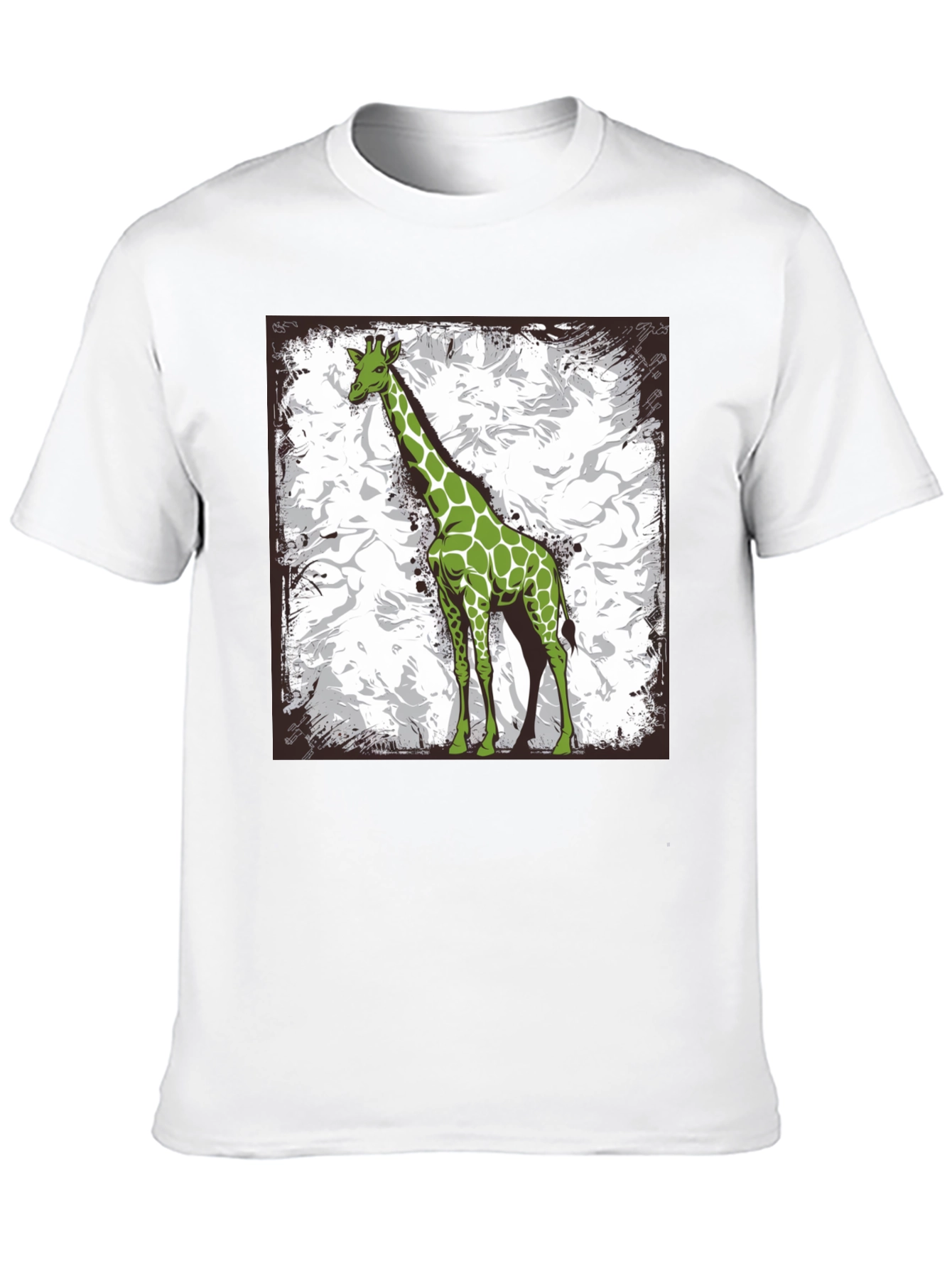 Green Giraffe Graphic Tee - Stylish Animal Print Shirt