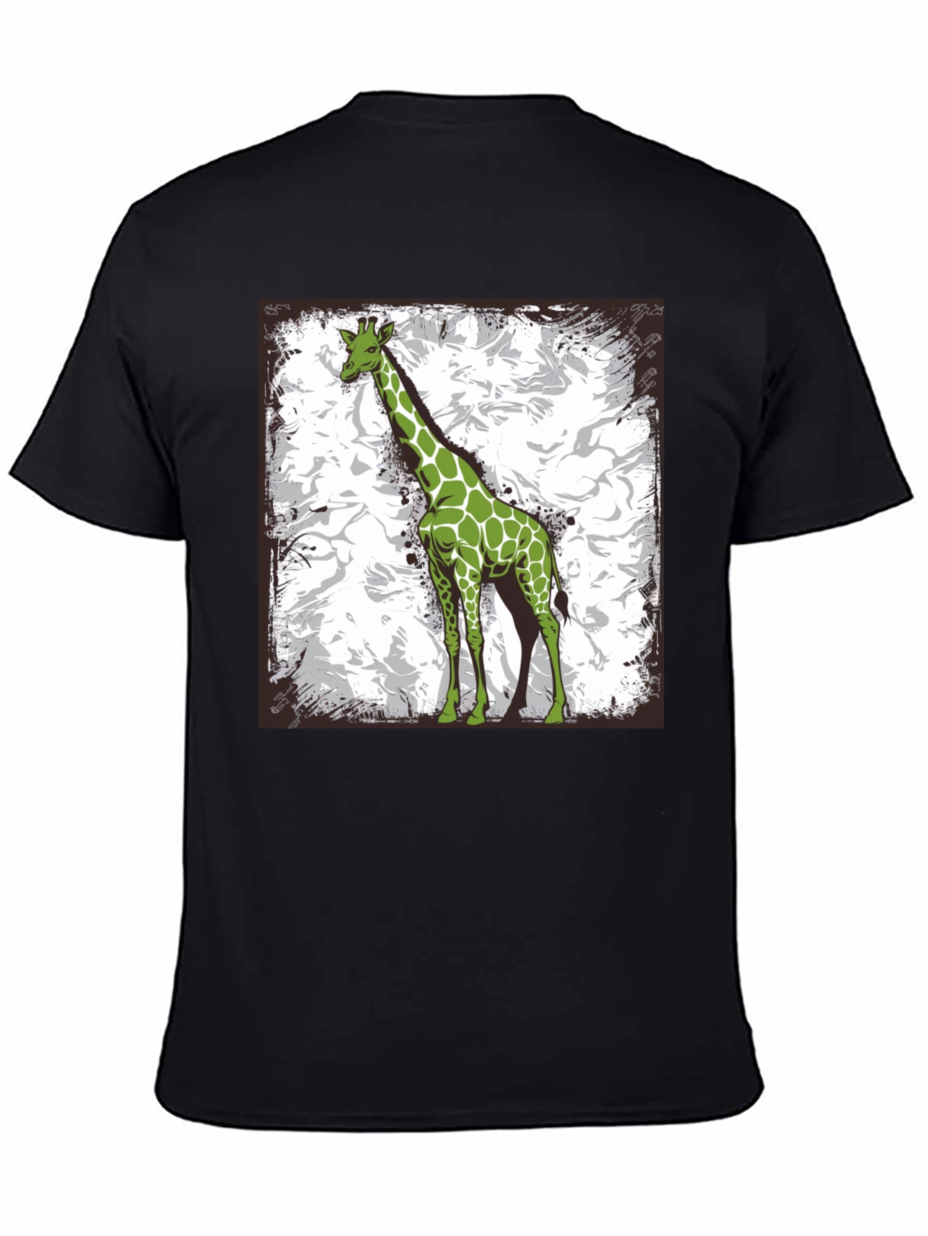 Green Giraffe Graphic Tee - Stylish Animal Print Shirt