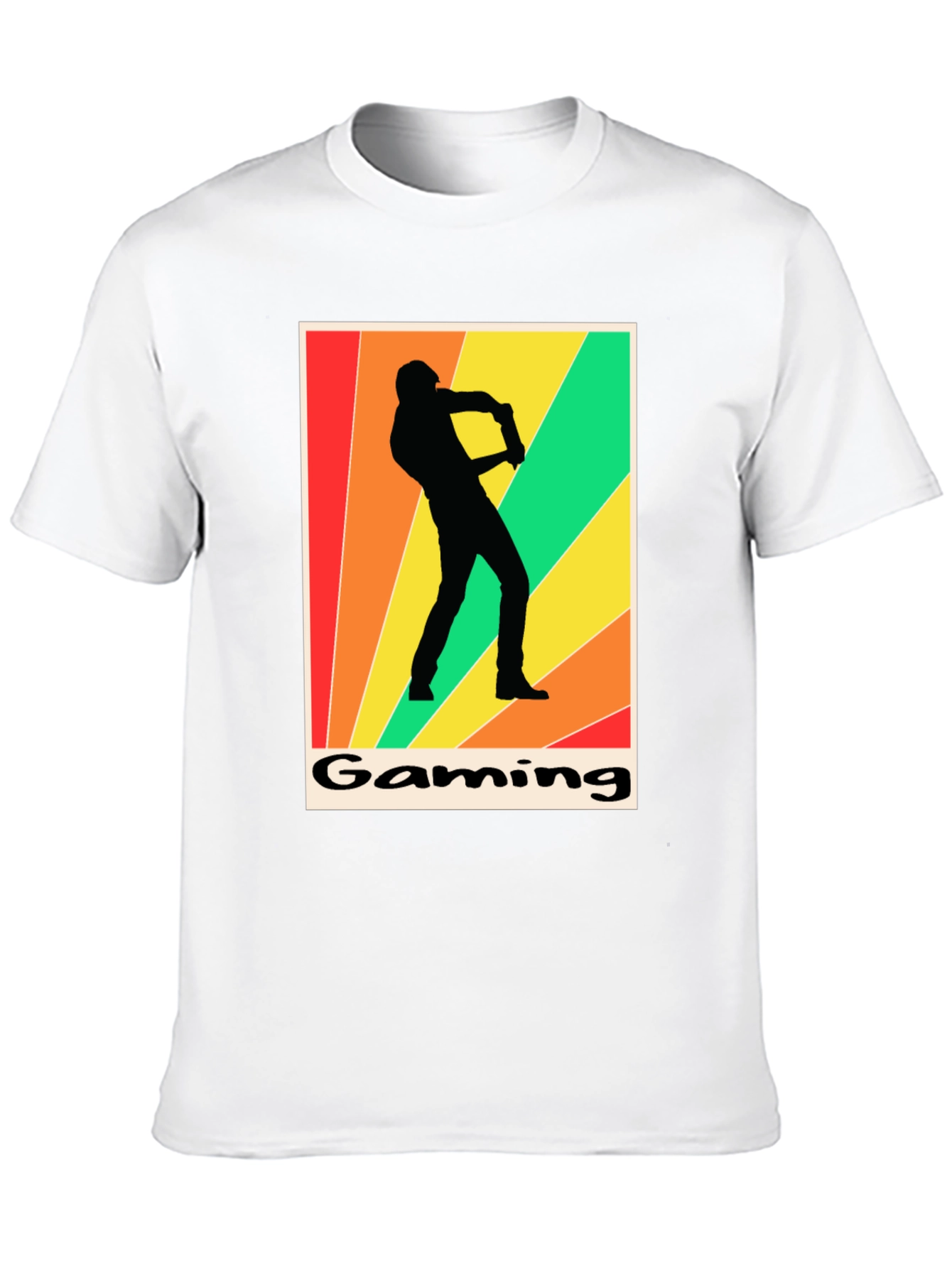 Gaming T-Shirt Retro Gamer Silhouette Graphic Tee