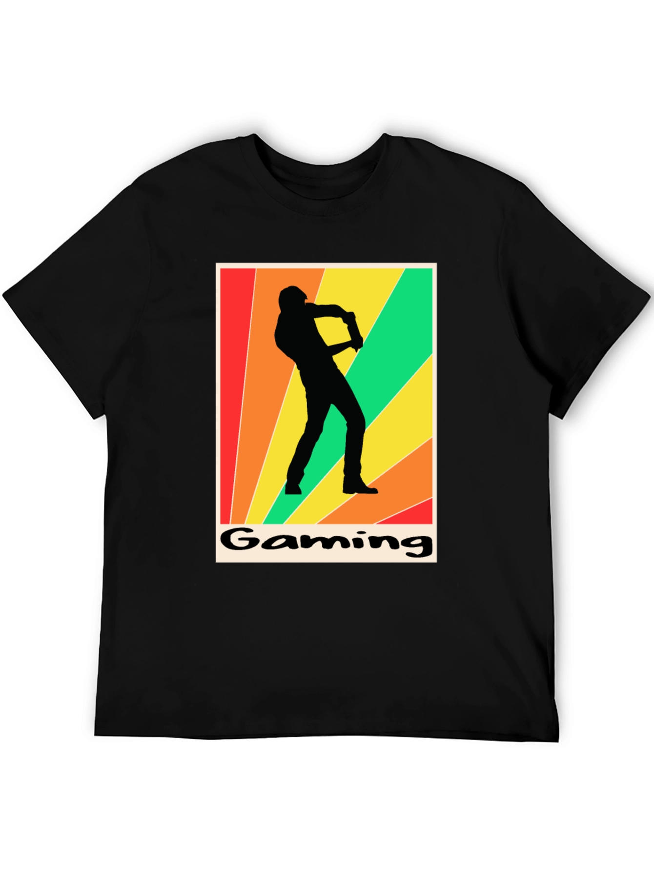 Gaming T-Shirt Retro Gamer Silhouette Graphic Tee