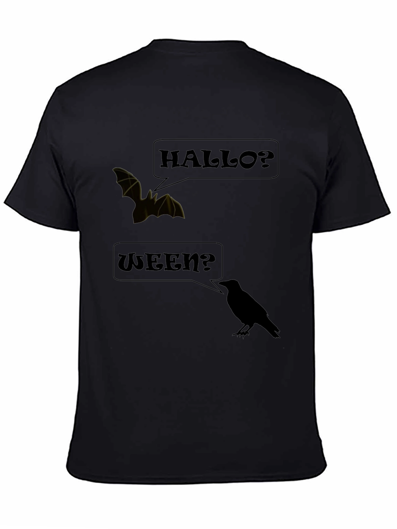 Hallo-Ween Graphic Tee | Halloween Bat & Crow T-Shirt