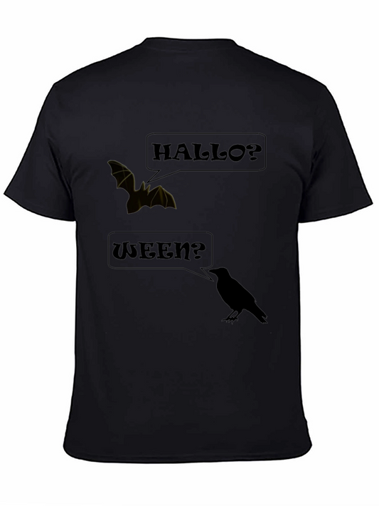Hallo-Ween Graphic Tee | Halloween Bat & Crow T-Shirt