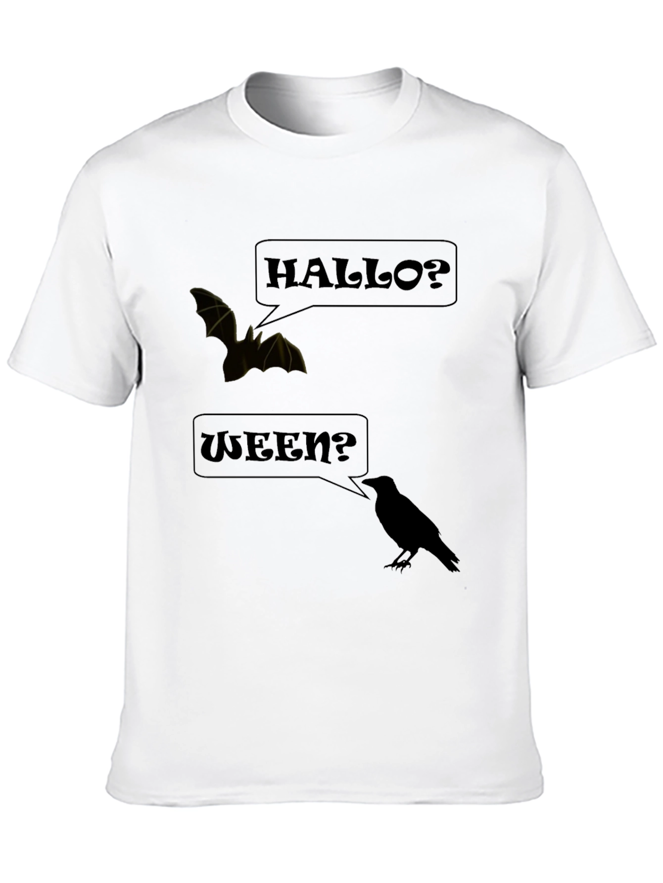Hallo-Ween Graphic Tee | Halloween Bat & Crow T-Shirt