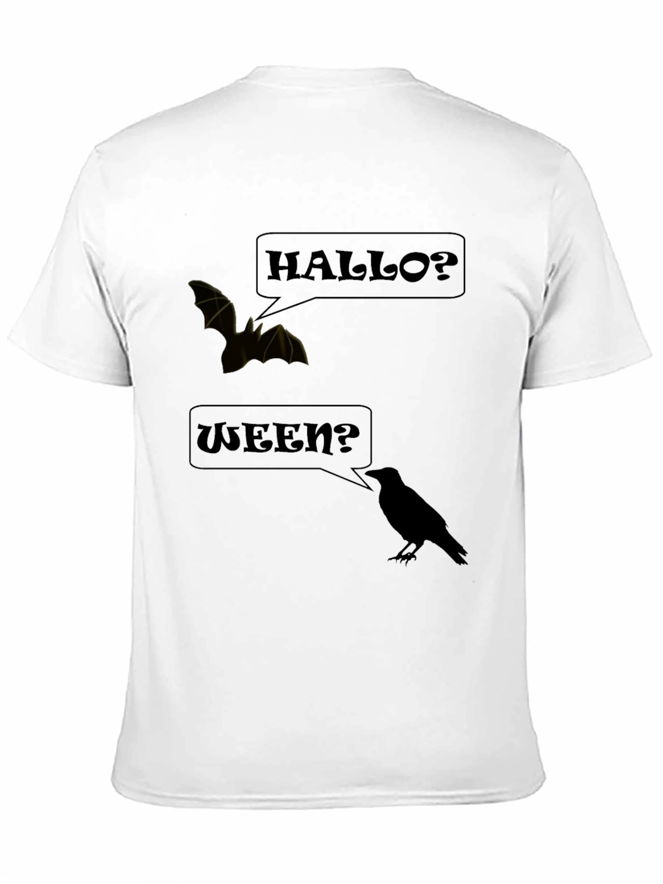 Hallo-Ween Graphic Tee | Halloween Bat & Crow T-Shirt