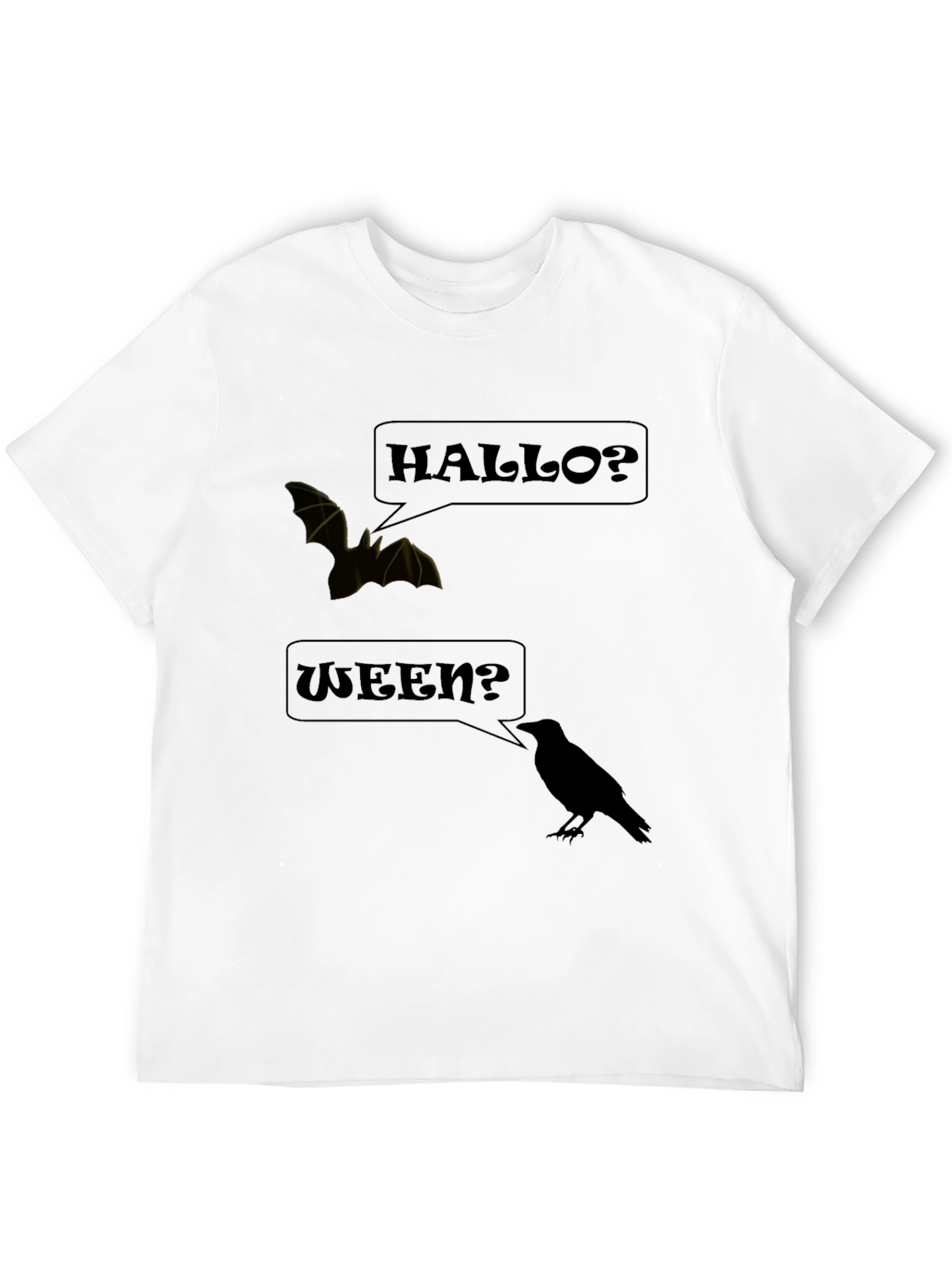 Hallo-Ween Graphic Tee | Halloween Bat & Crow T-Shirt