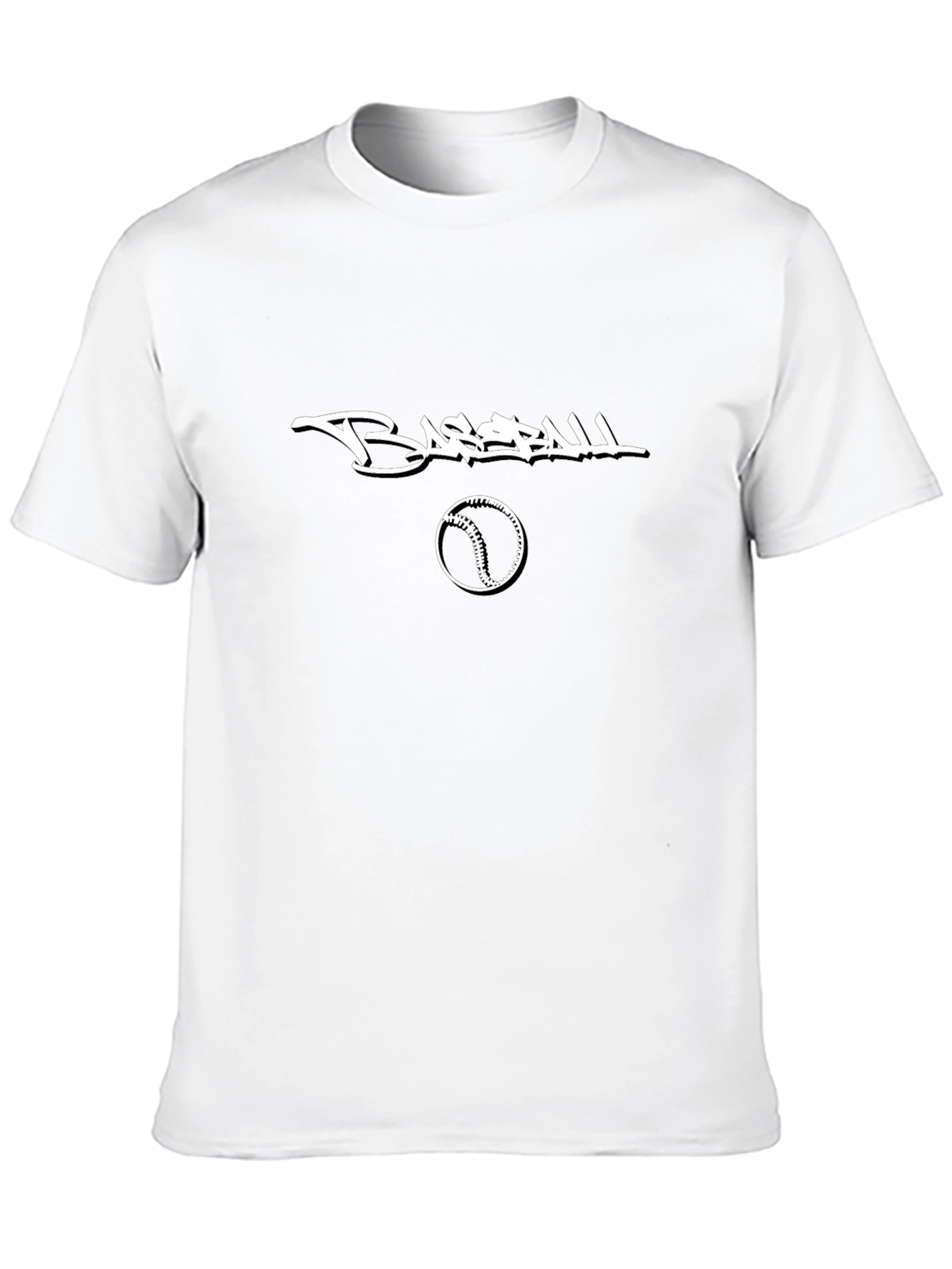 Baseball Graphic Tee - Black Cotton T-Shirt