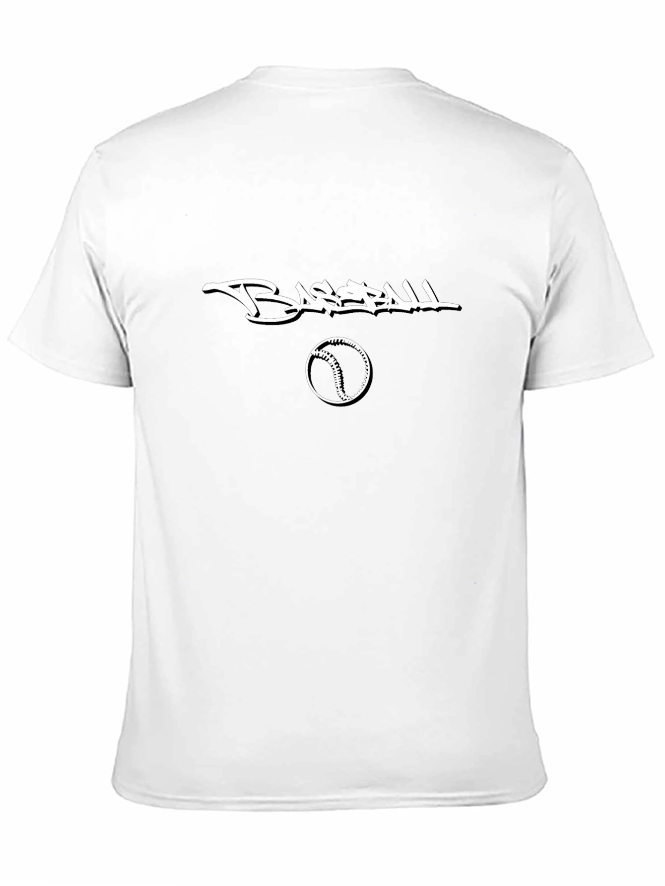 Baseball Graphic Tee - Black Cotton T-Shirt