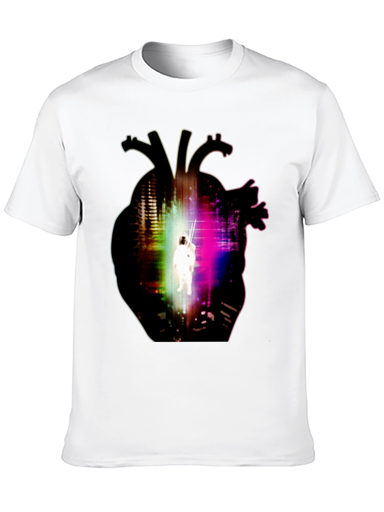Astronaut Heart Graphic Black T-Shirt