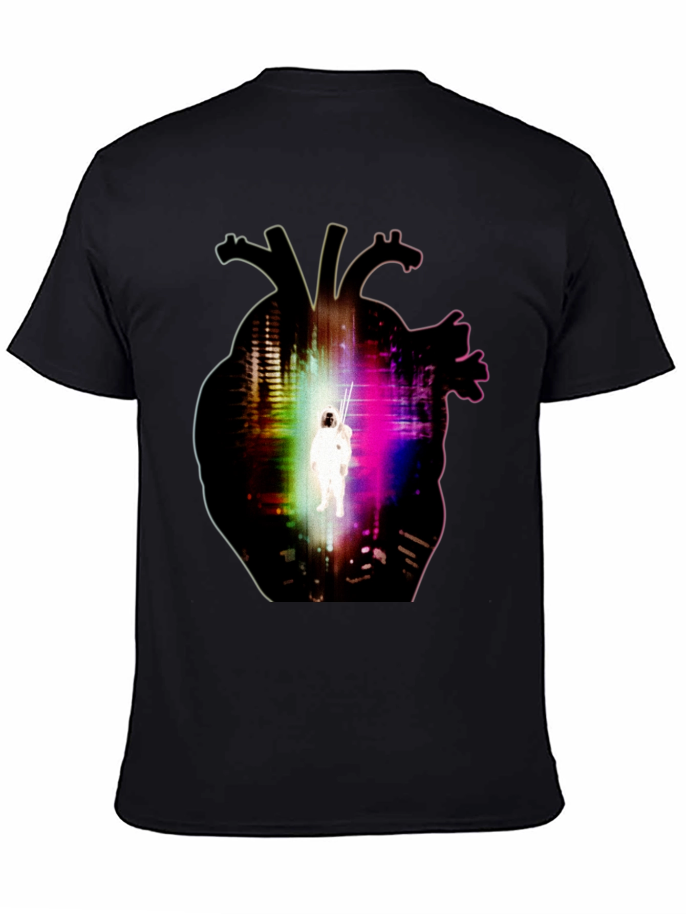 Astronaut Heart Graphic Black T-Shirt