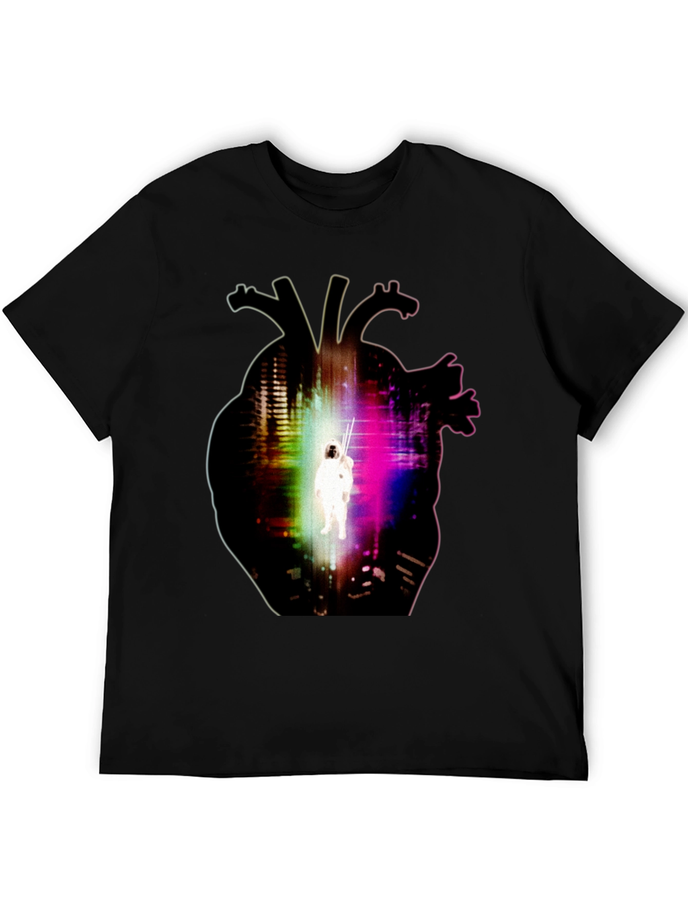 Astronaut Heart Graphic Black T-Shirt