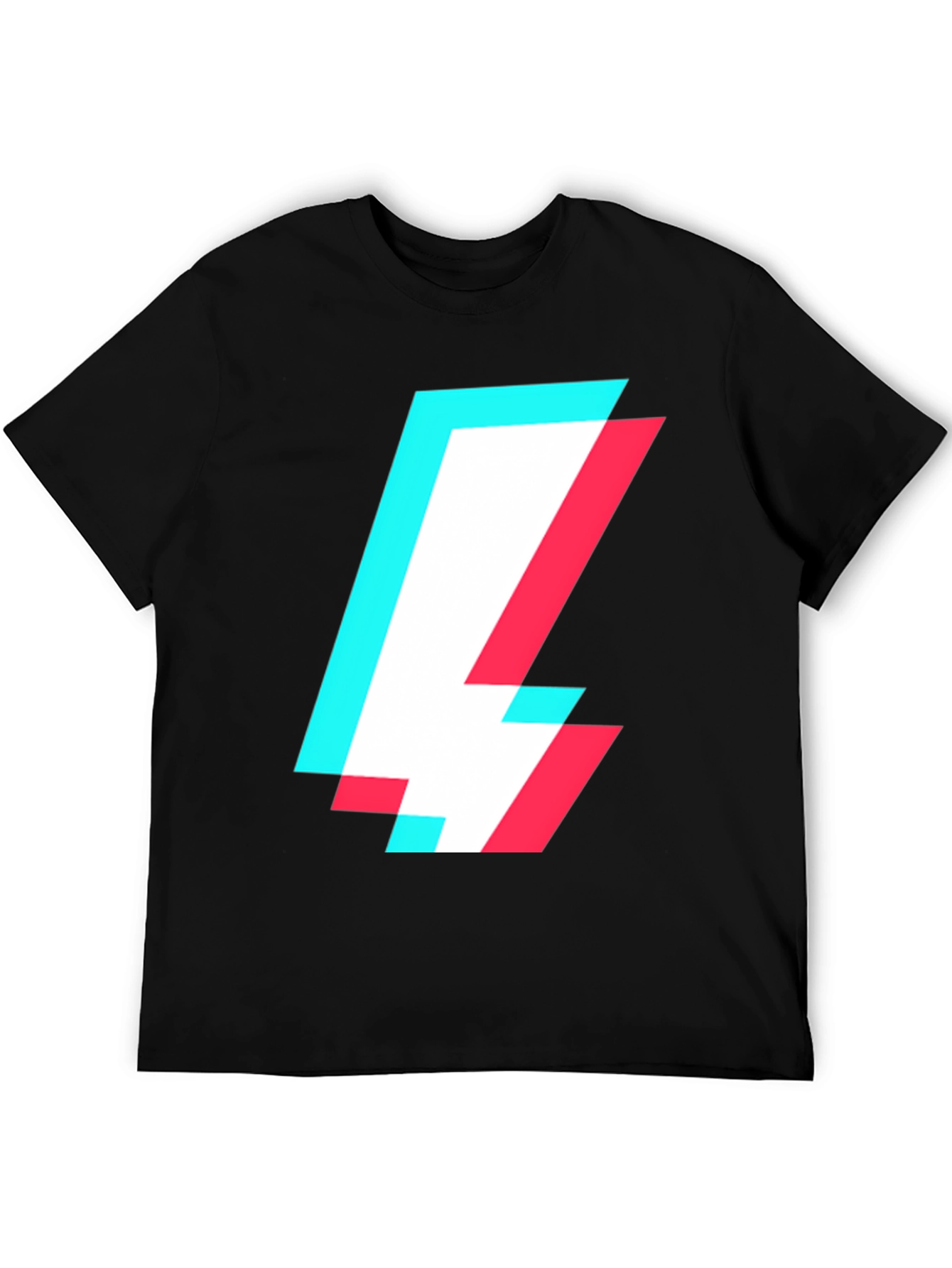 Abstract Glitch Bolt T-Shirt - Modern Style