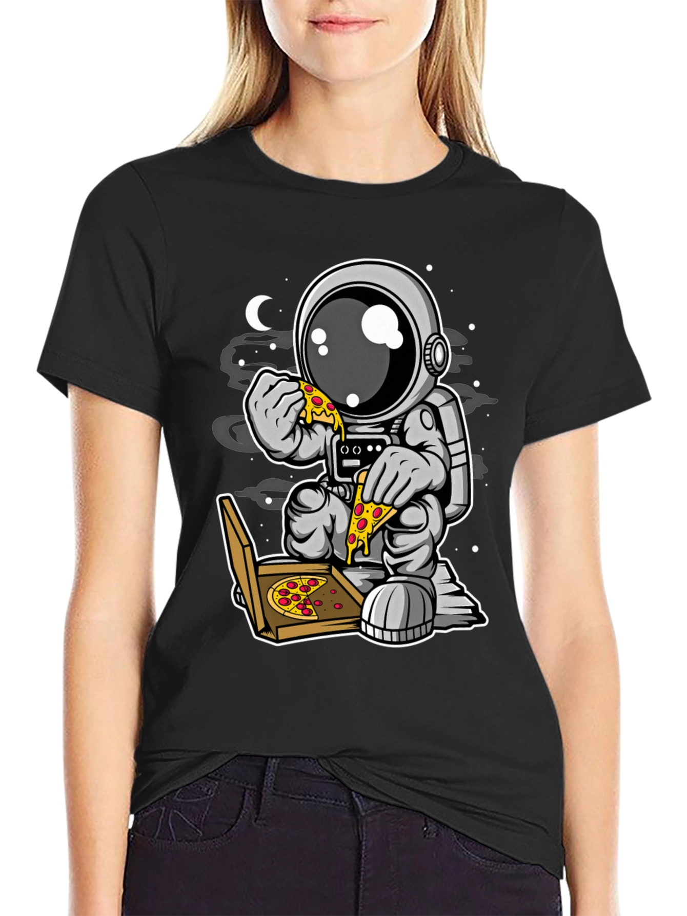 Astronaut Pizza T-Shirt - Space Foodie Tee