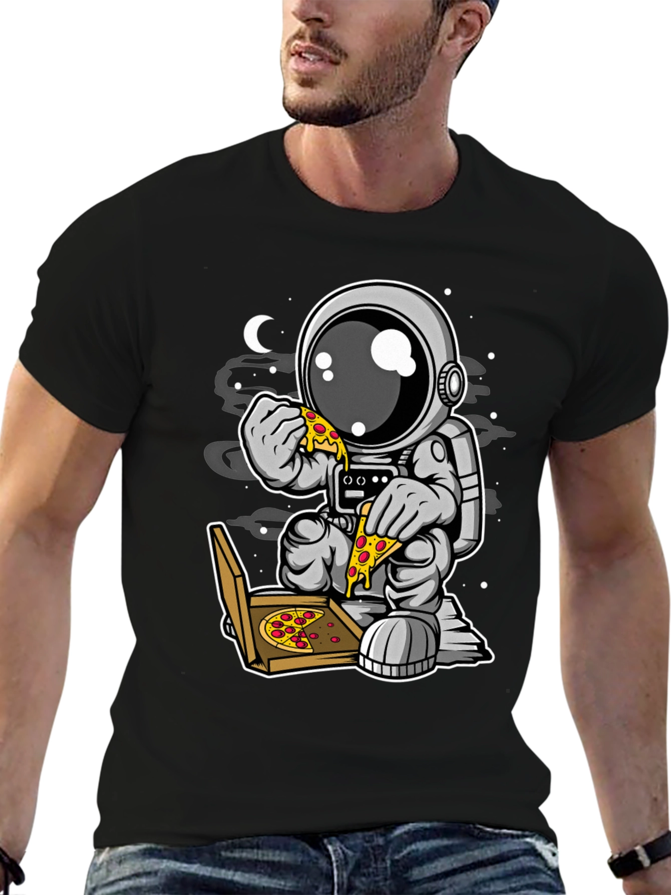 Astronaut Pizza T-Shirt - Space Foodie Tee