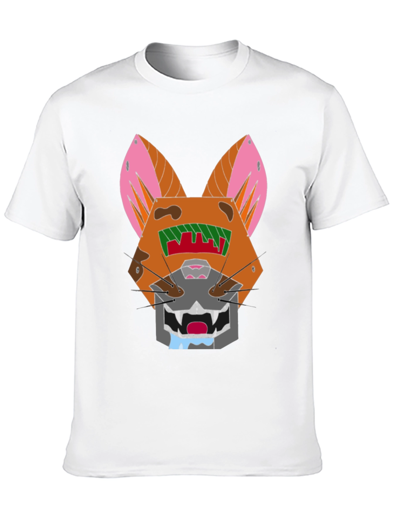 Geometric Cat Graphic Tee - Modern Style