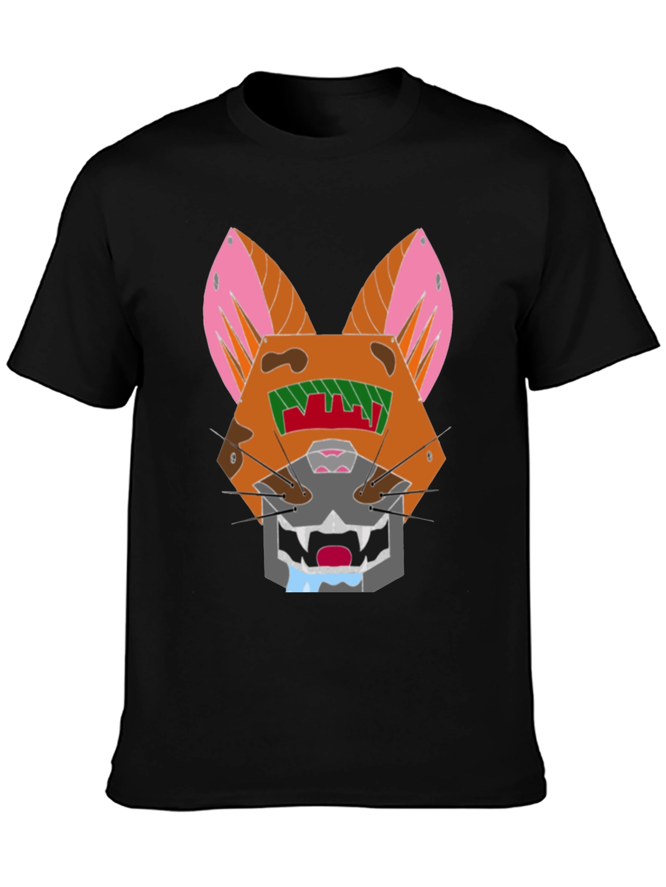 Geometric Cat Graphic Tee - Modern Style