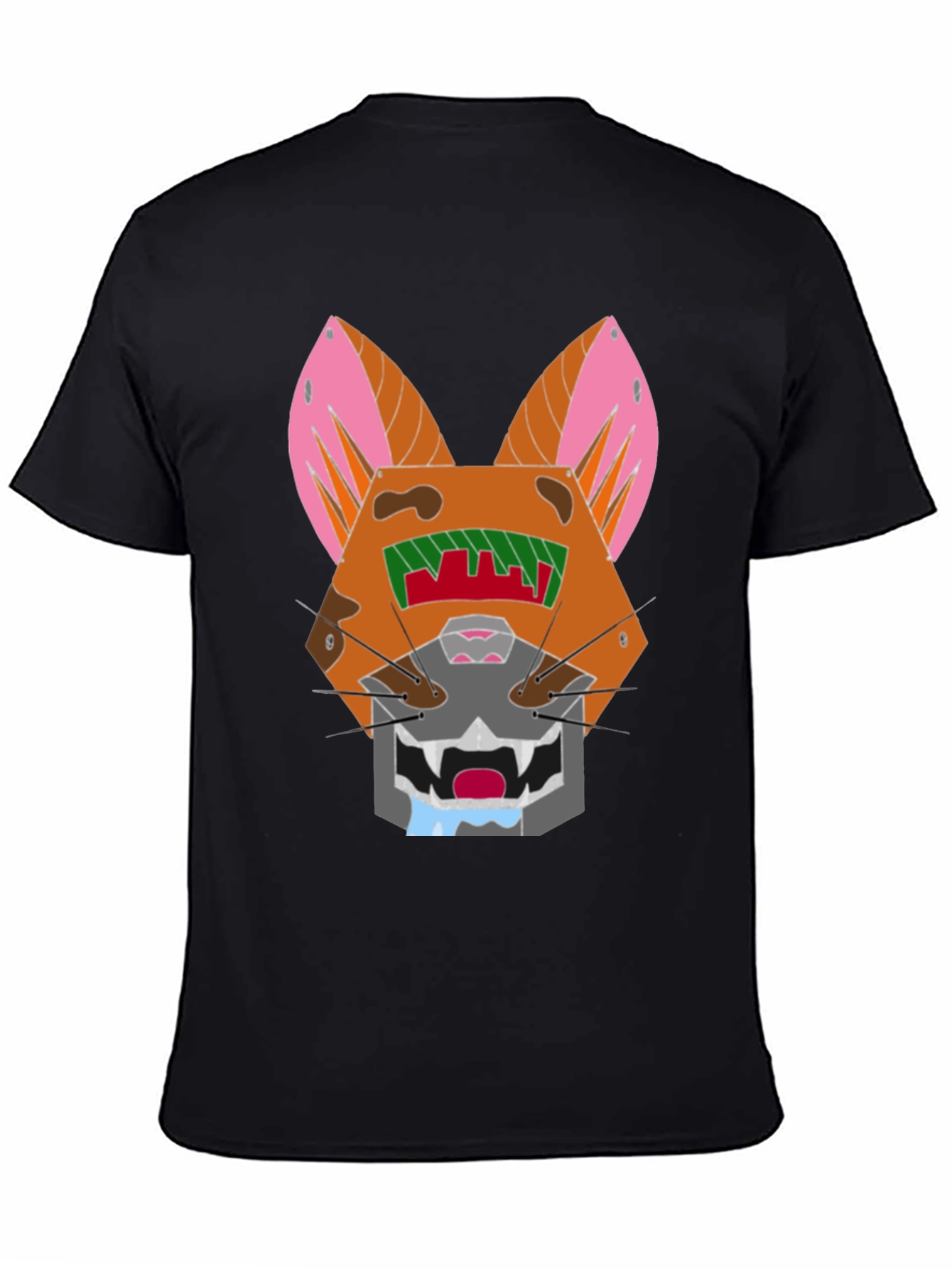 Geometric Cat Graphic Tee - Modern Style