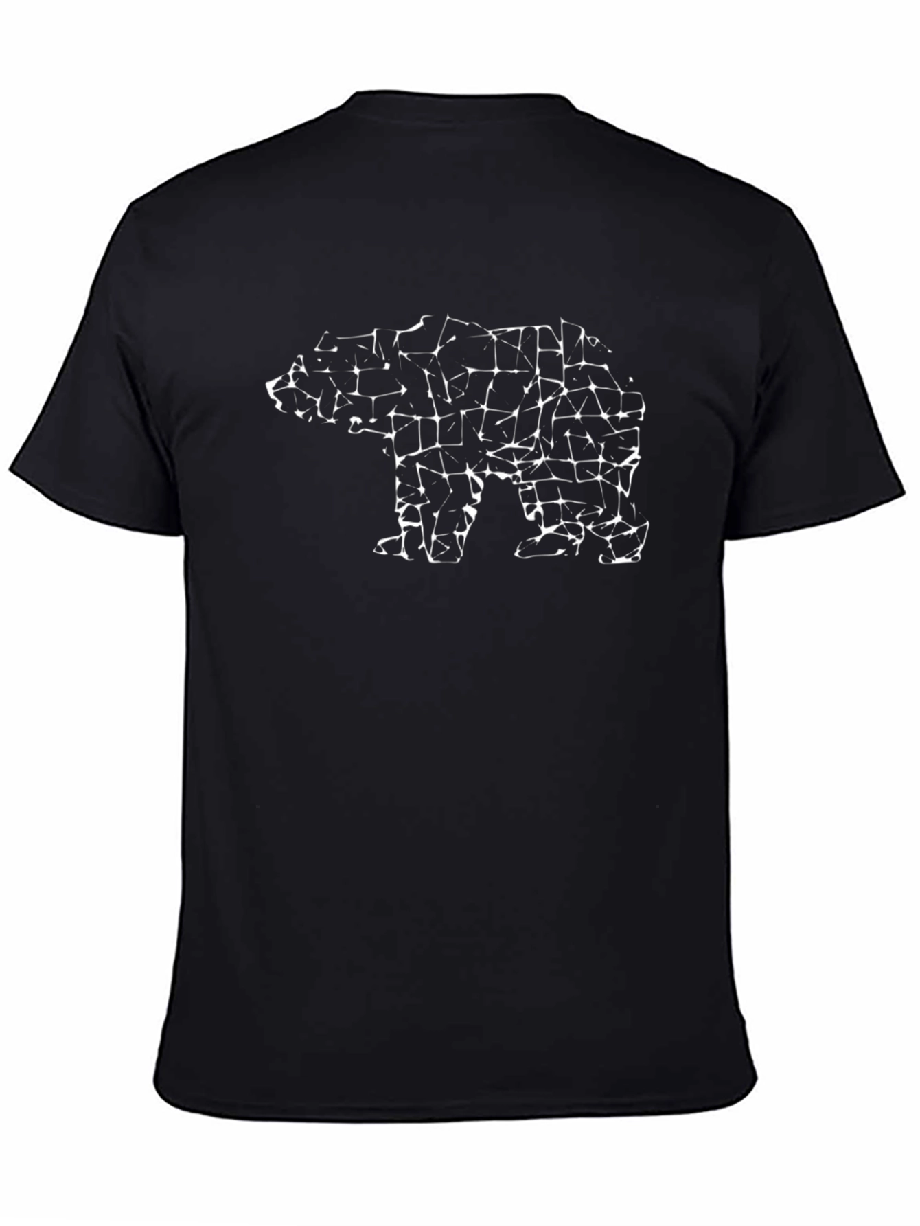 Abstract Bear Graphic T-Shirt - Mens Black Tee