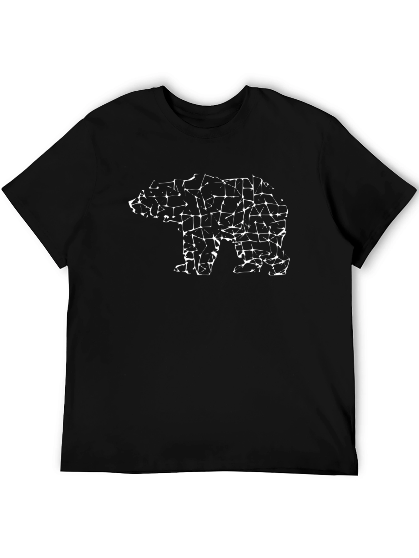 Abstract Bear Graphic T-Shirt - Mens Black Tee