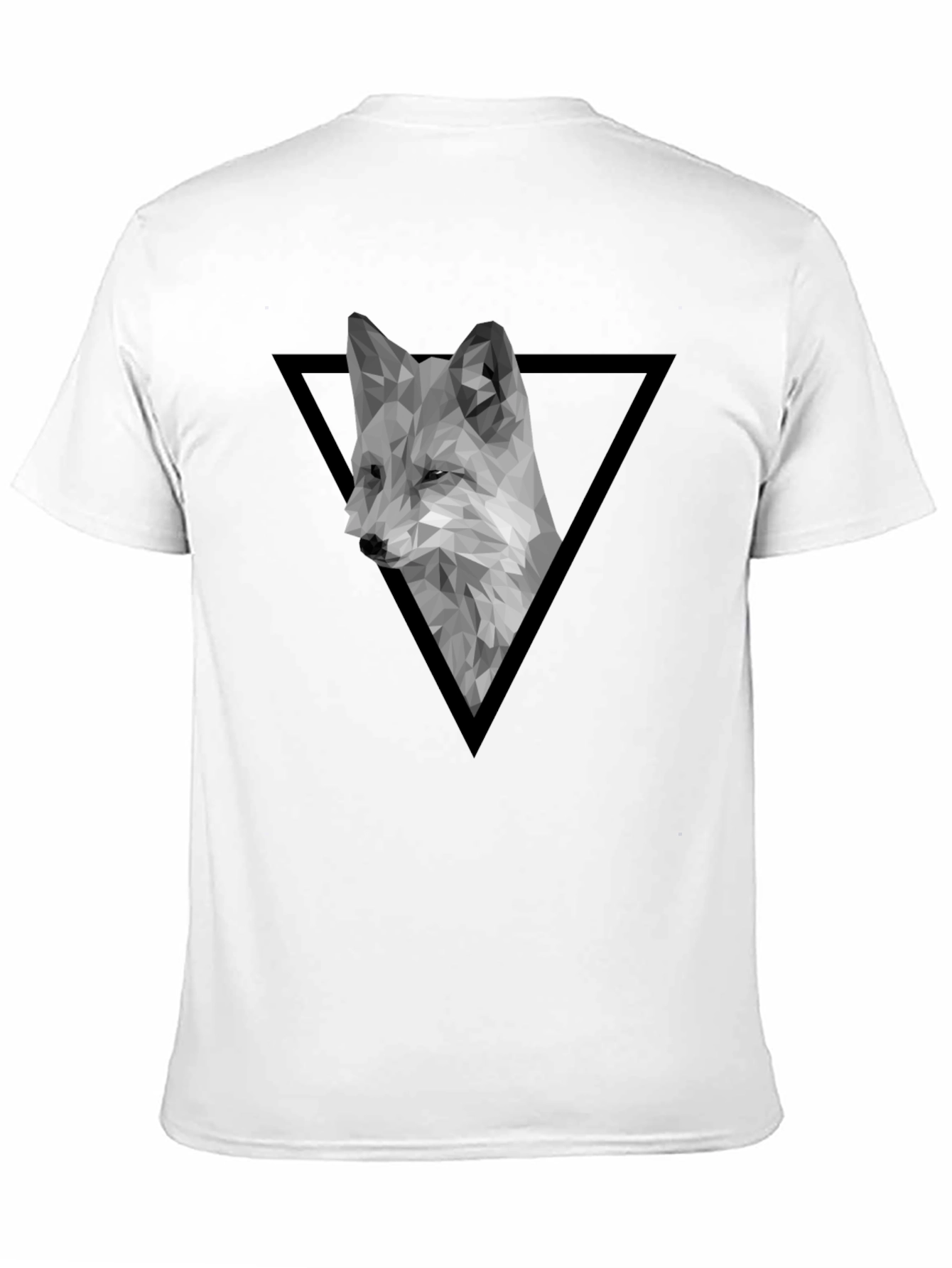 Geometric Fox Graphic Tee - Modern Black T-Shirt