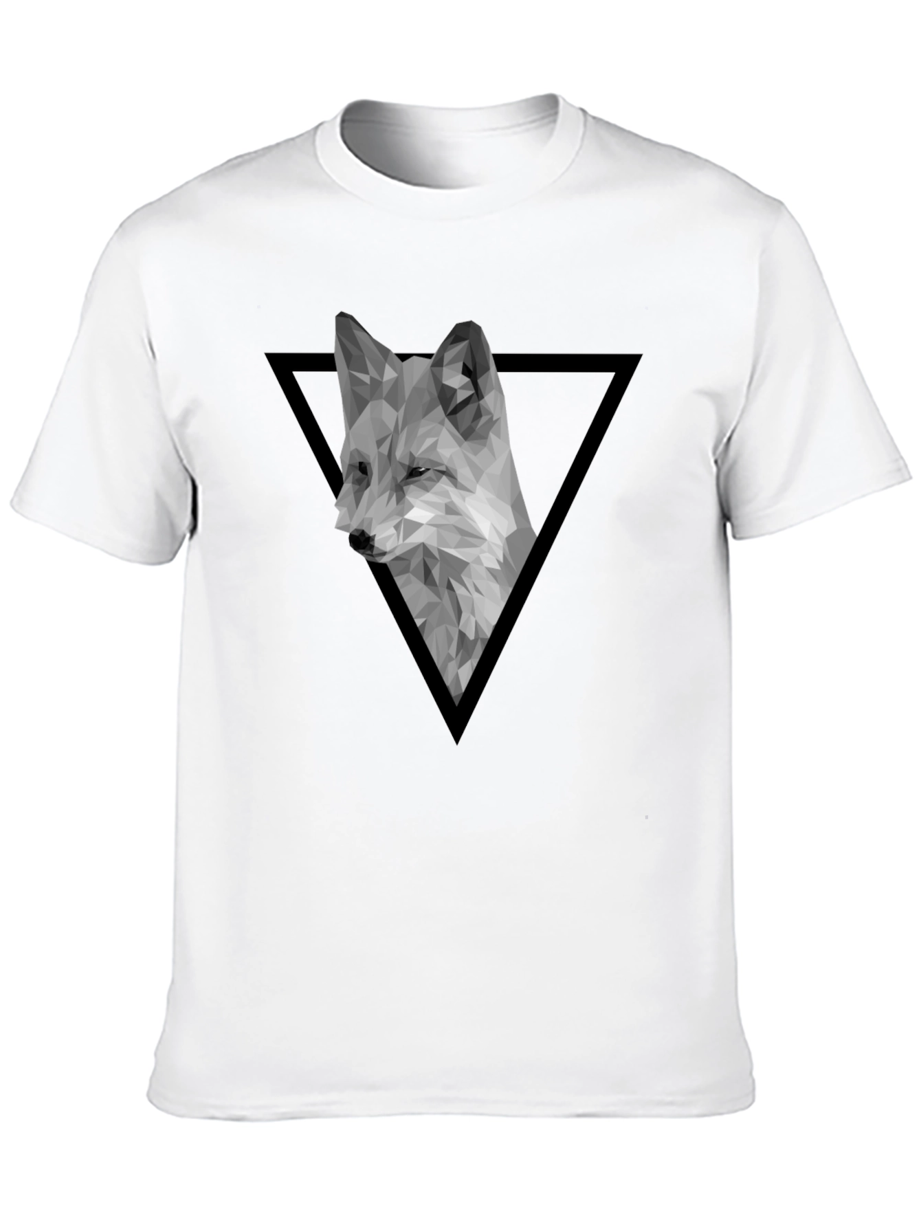 Geometric Fox Graphic Tee - Modern Black T-Shirt