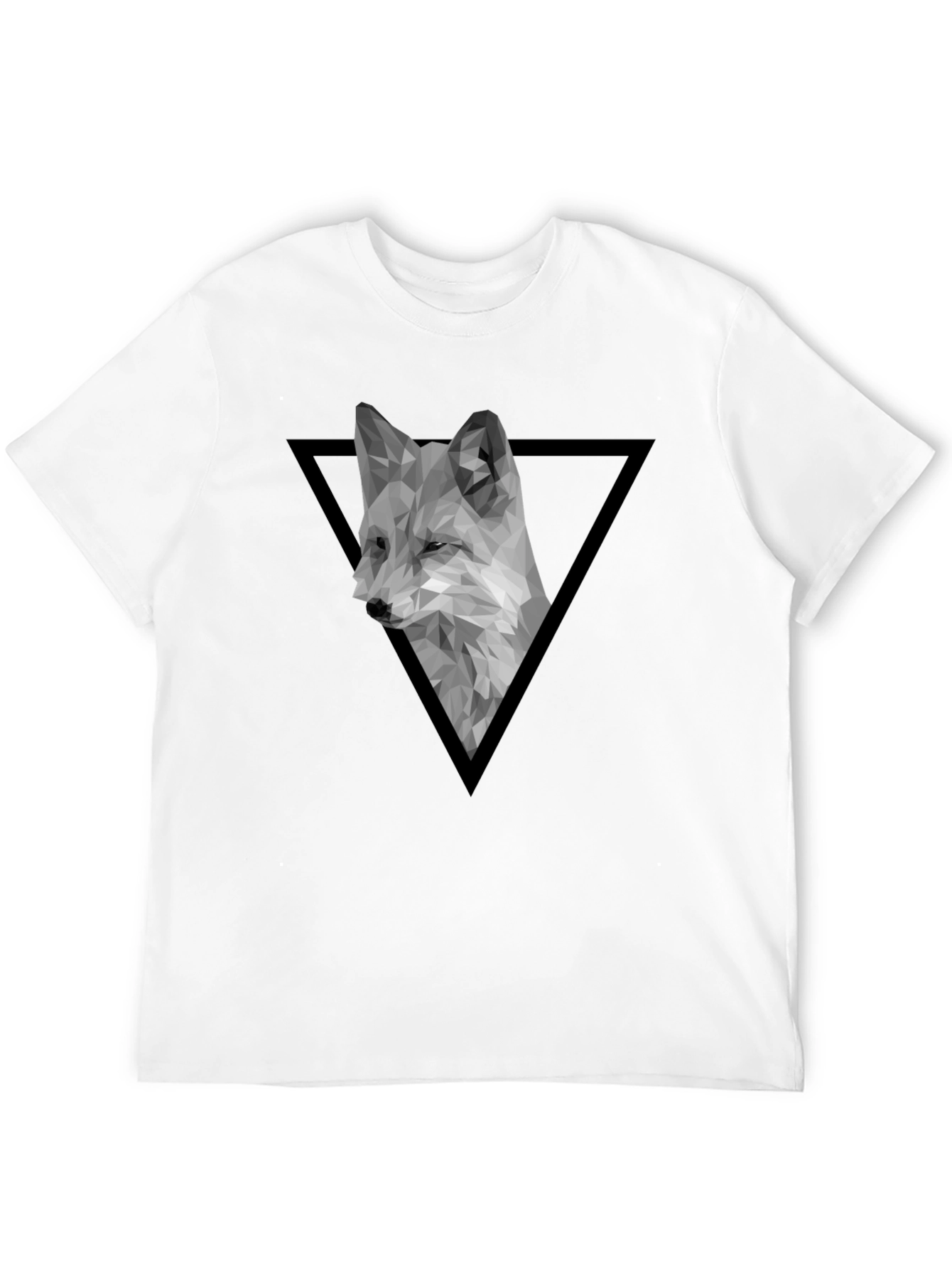 Geometric Fox Graphic Tee - Modern Black T-Shirt