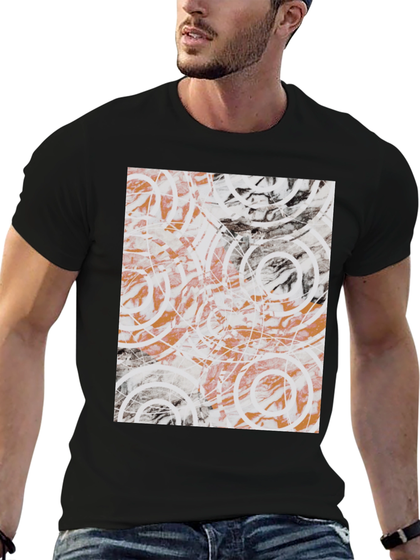 Abstract Circles Graphic Tee - Modern Art Shirt