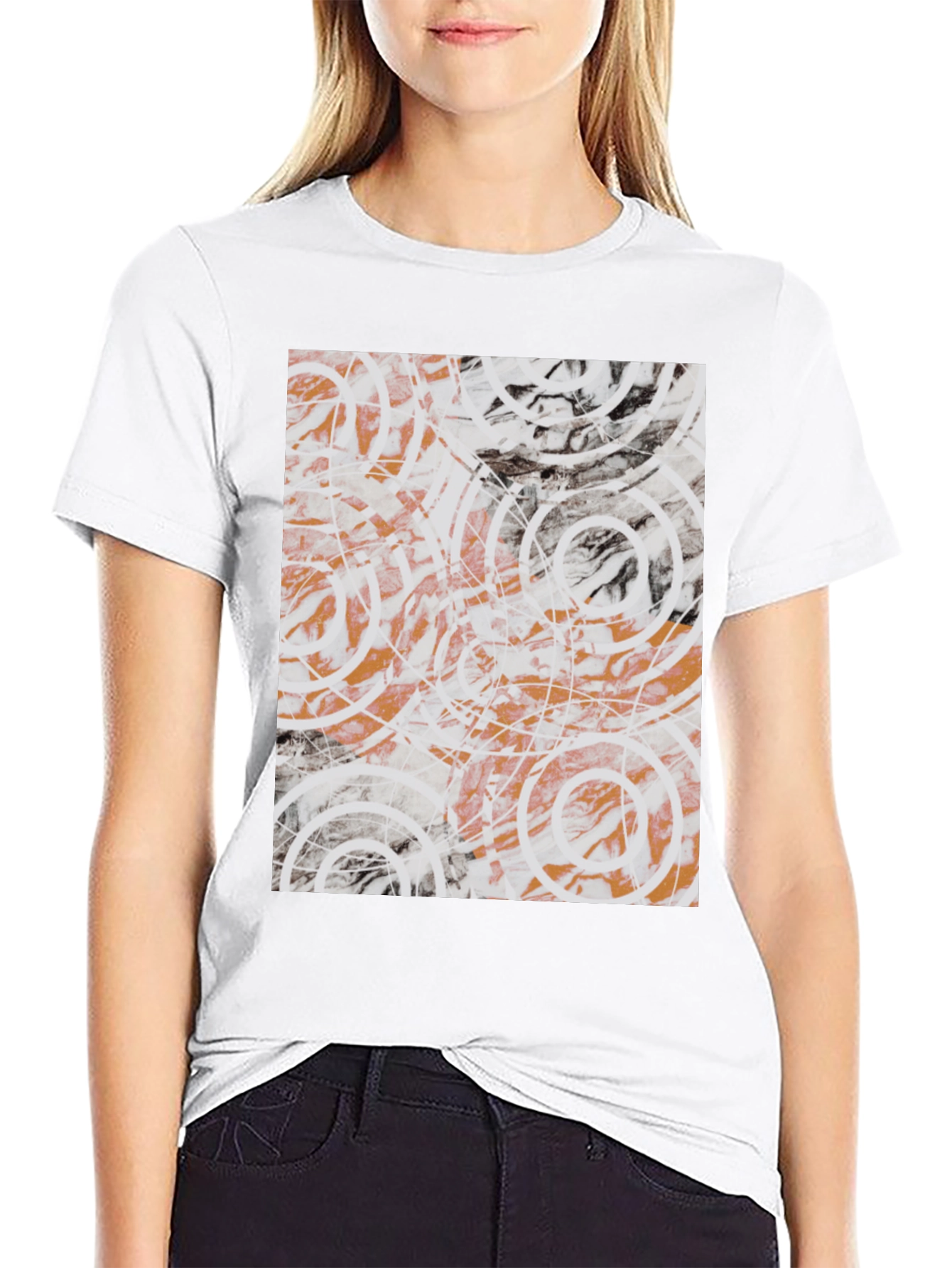 Abstract Circles Graphic Tee - Modern Art Shirt