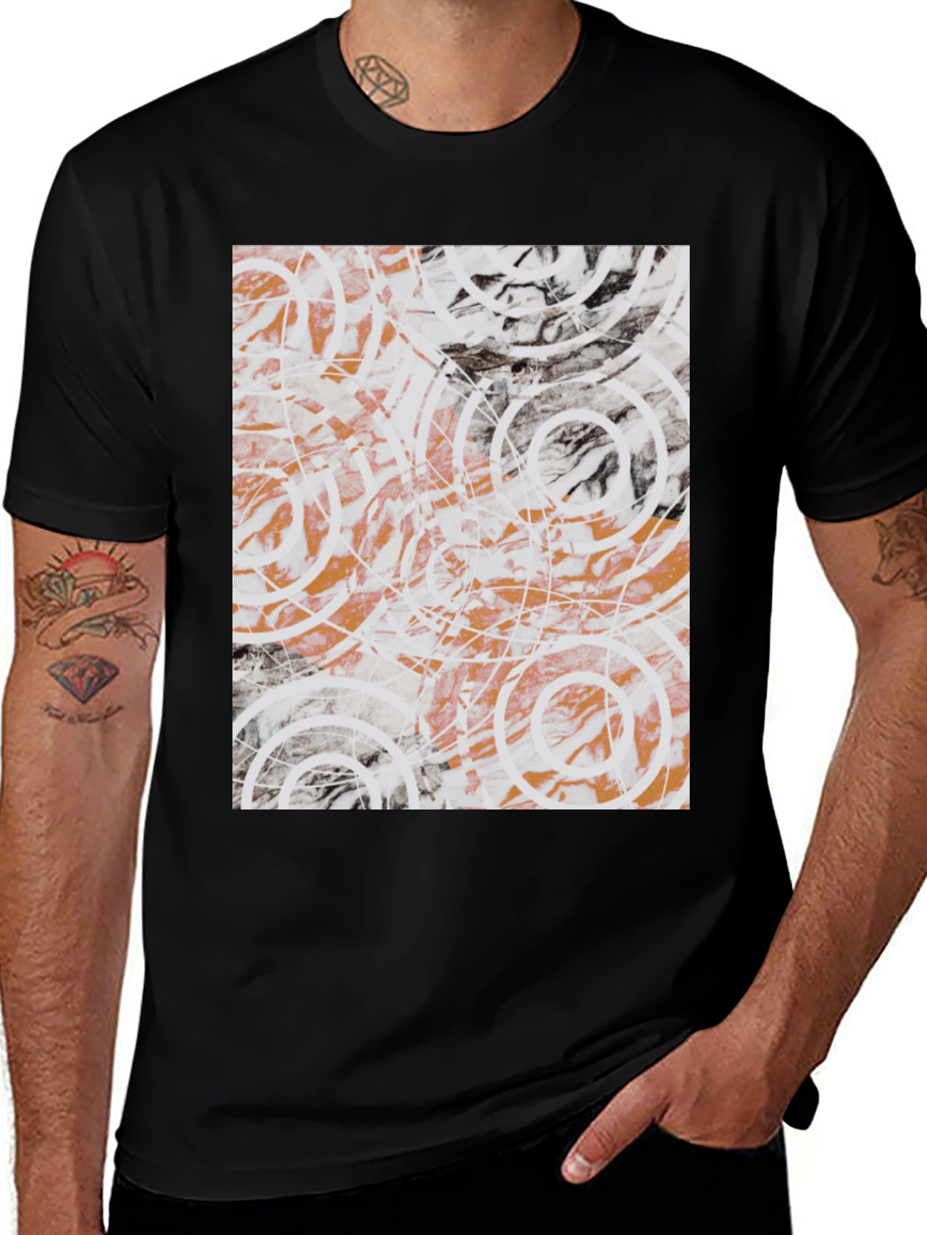 Abstract Circles Graphic Tee - Modern Art Shirt
