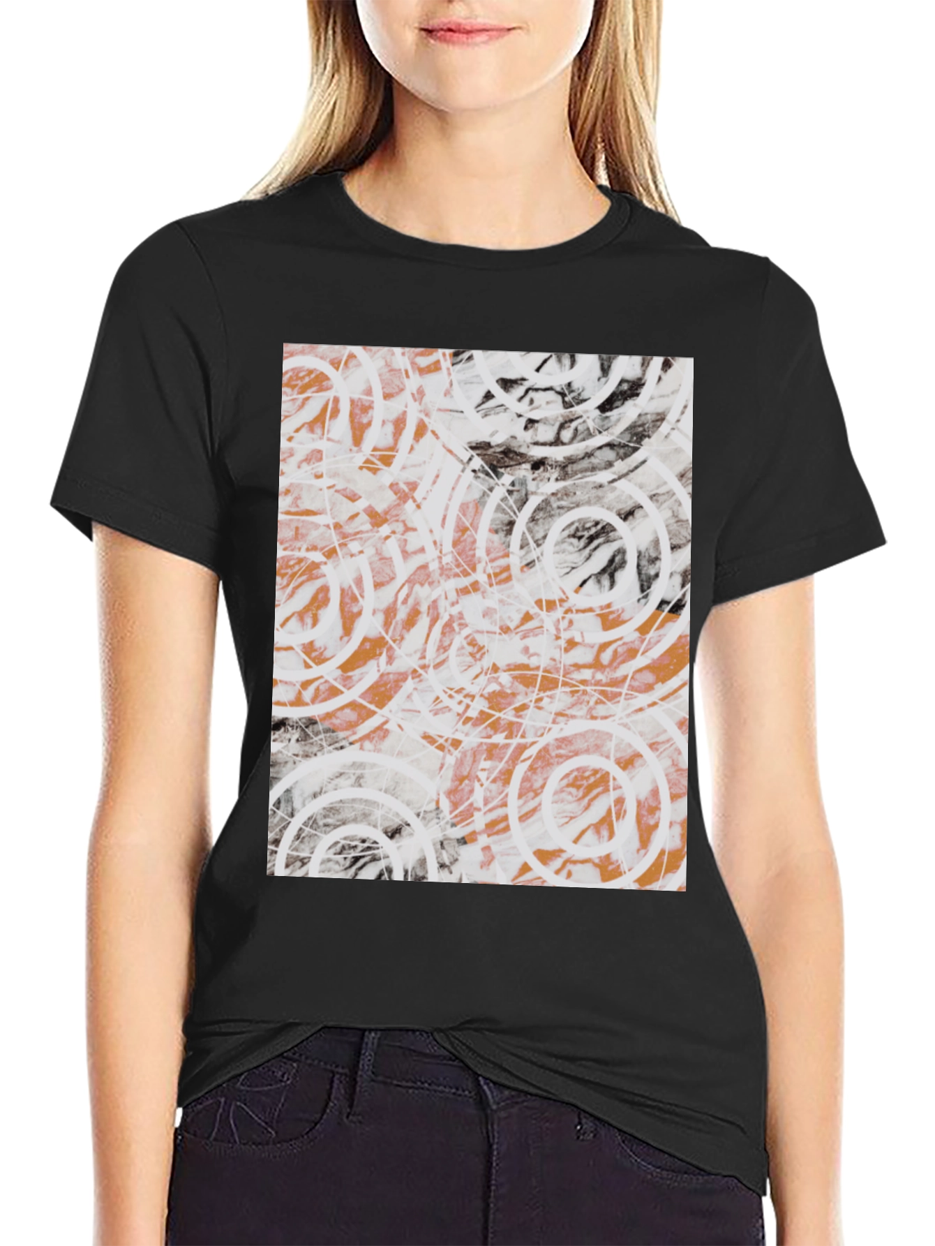 Abstract Circles Graphic Tee - Modern Art Shirt