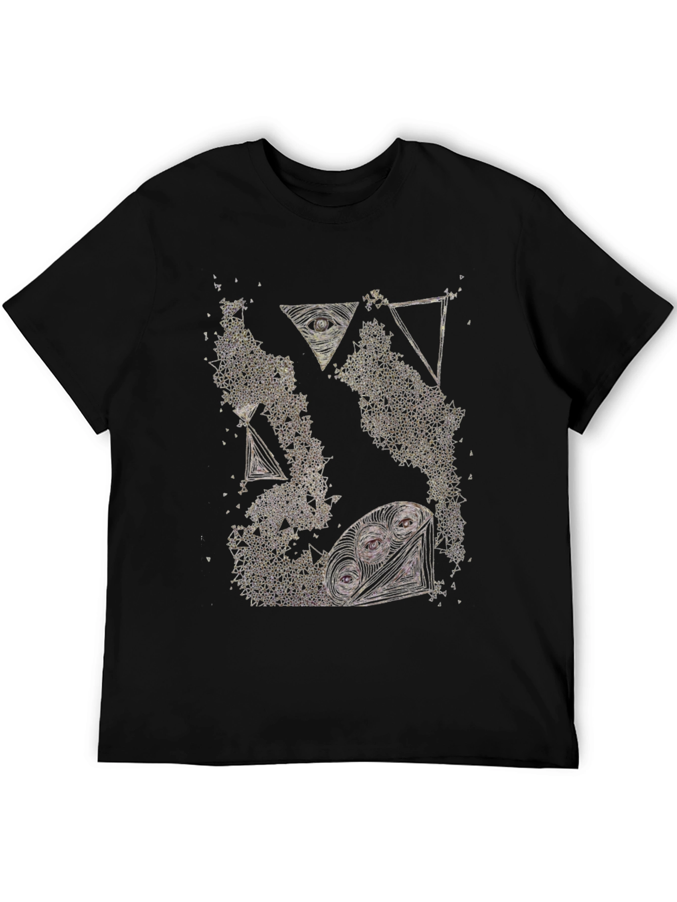 Abstract Graphic Tee - Black Cotton T-Shirt