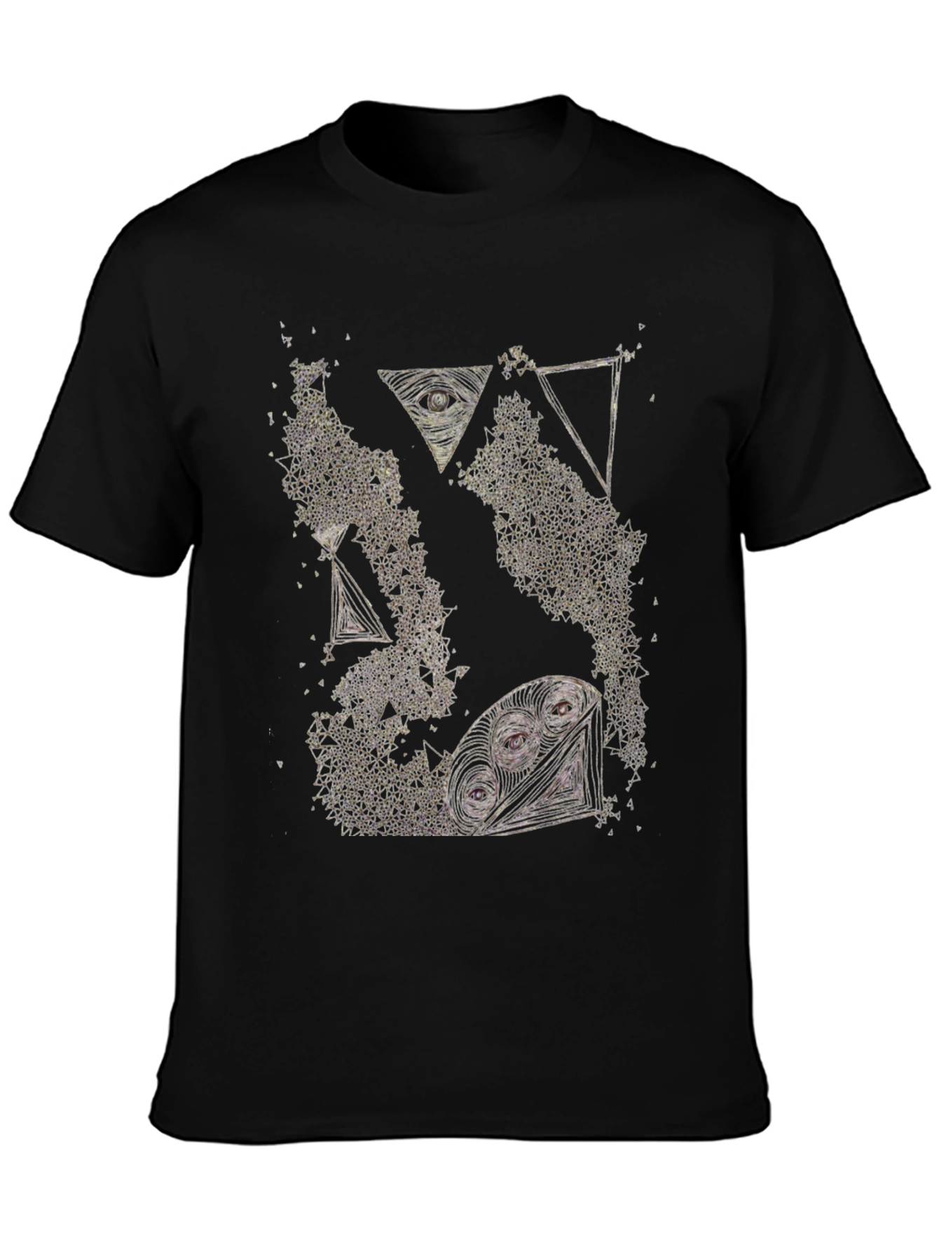 Abstract Graphic Tee - Black Cotton T-Shirt