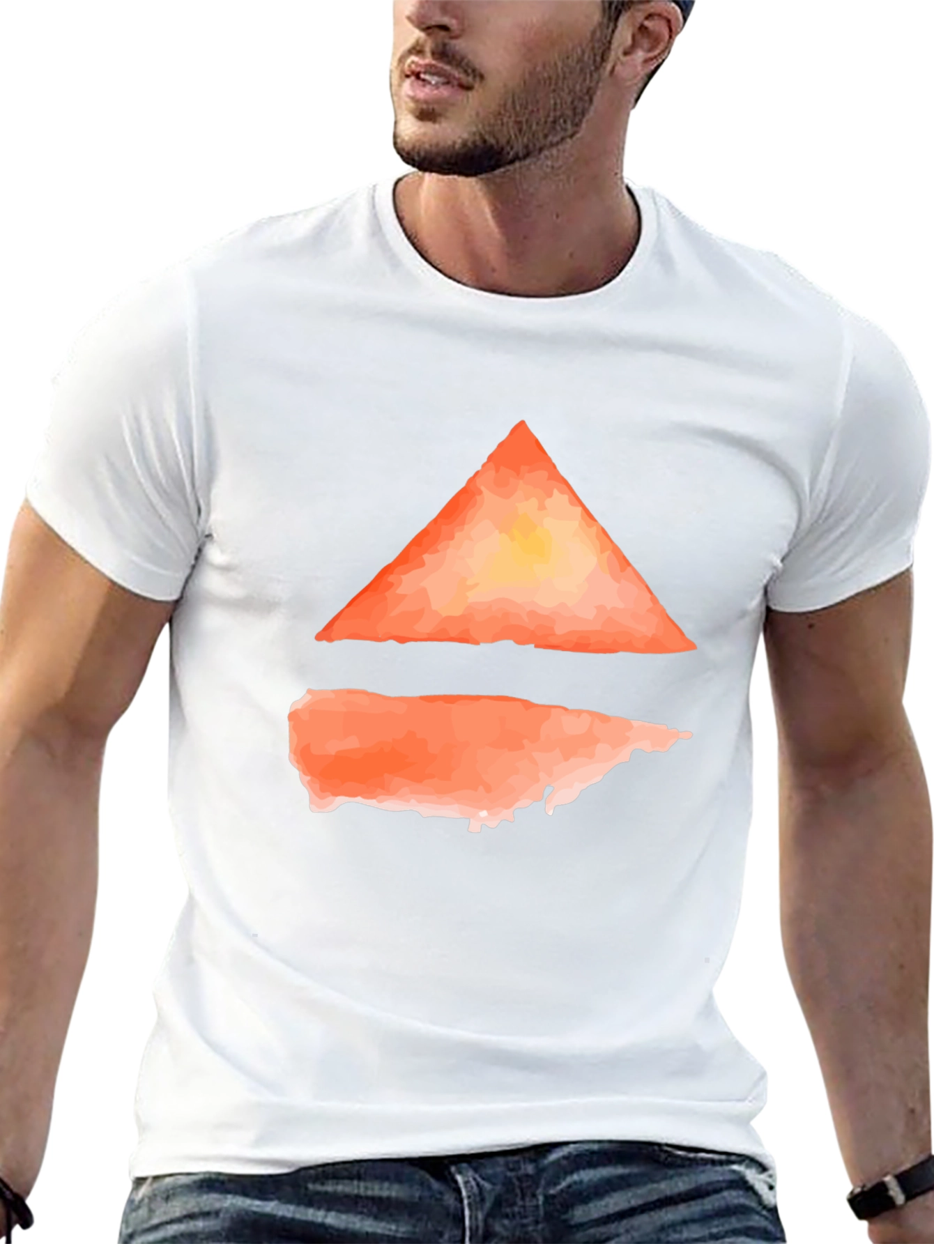 Abstract Triangle Graphic Tee - Modern Casual Wear