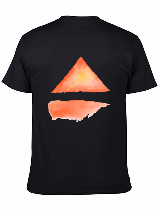 Abstract Triangle Graphic Tee - Modern Casual Wear