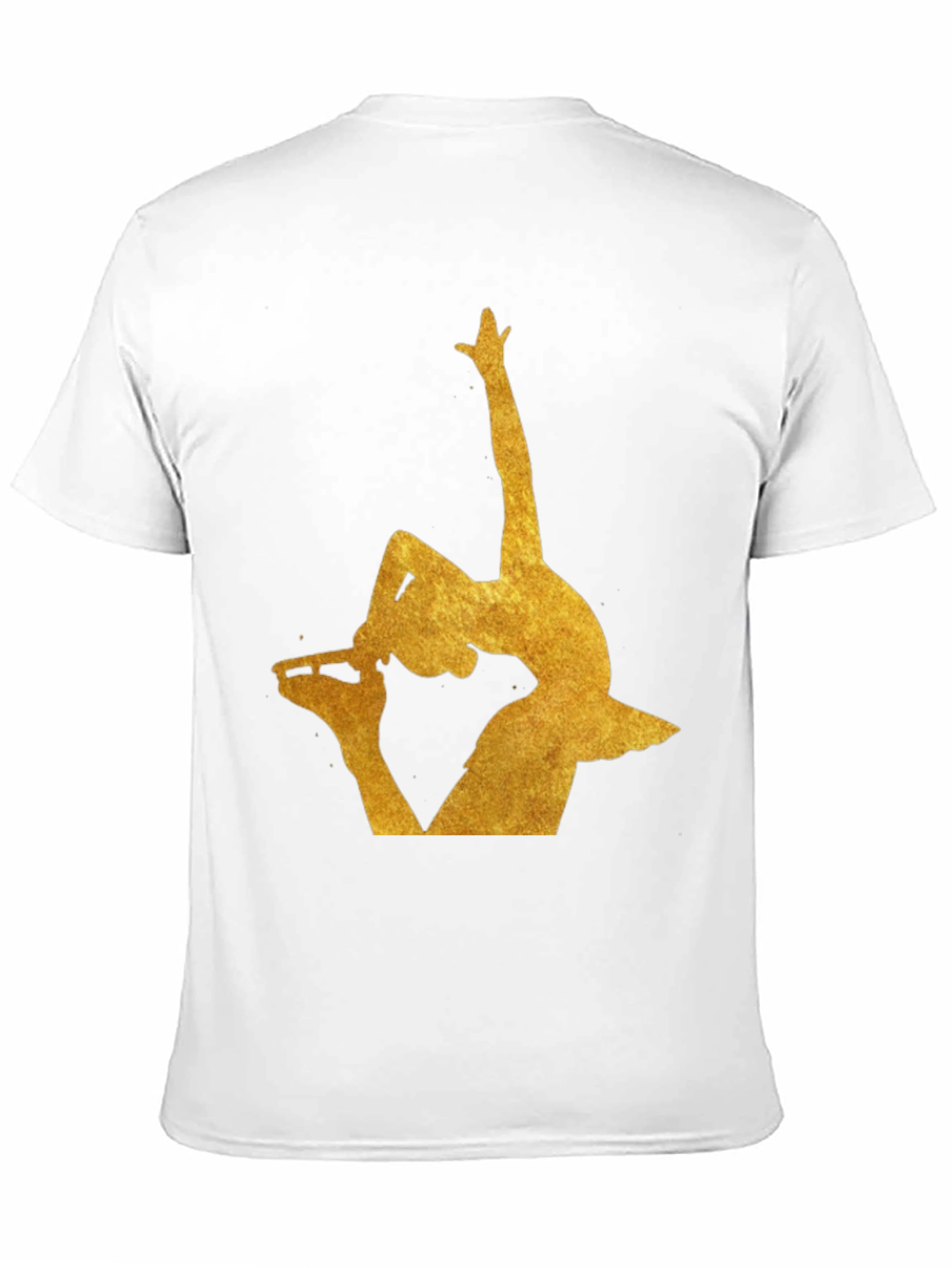 Gold Ballerina Silhouette Black T-Shirt